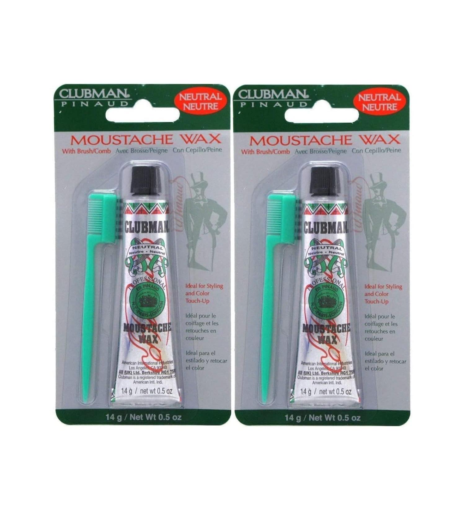 Buy Pinaud Moustache Wax with Brush/Comb - Neutral 0.5 oz (2pc) | Best International Shipping - Buy Online on SooperMarket.com