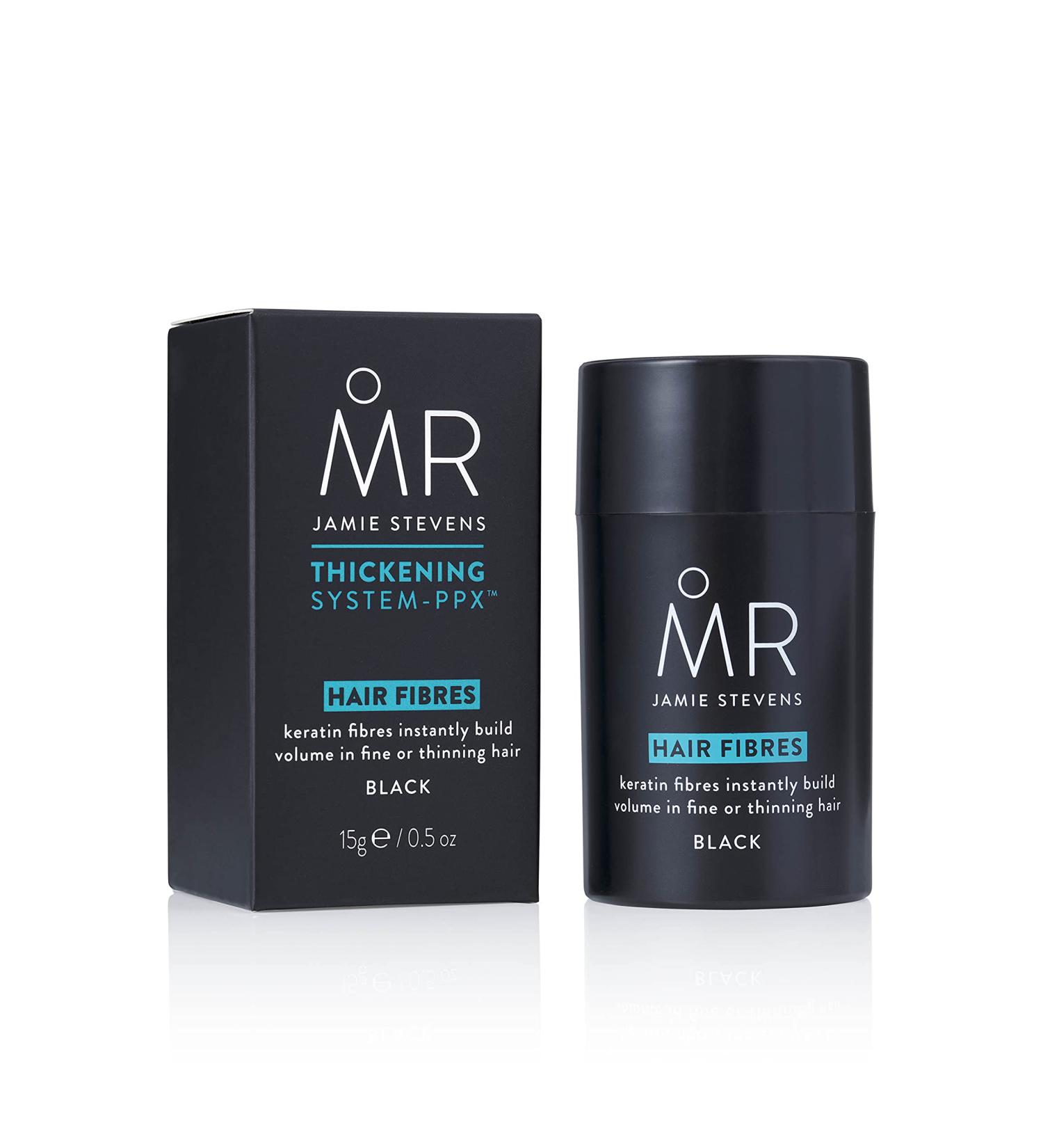 MR Jamie Stevens Hair Fibres for Black Hair 15ml - Keratin Hair Building Fibre for Thinning Hair Coverage - Buy Online on SooperMarket.com