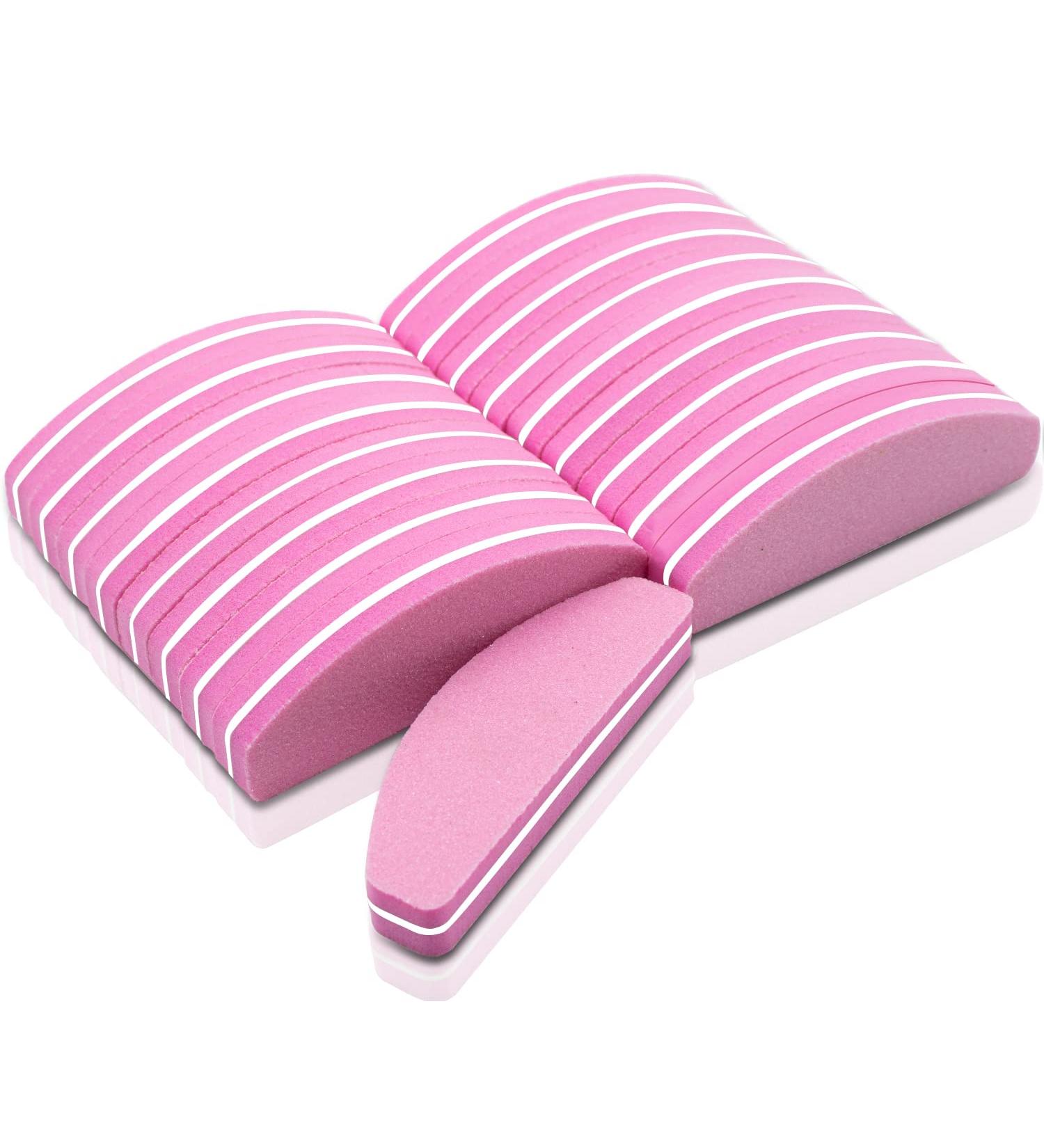 Nail Buffer Blocks - 20 PCS 100/180 Grit Sponge Nail Buffer for Natural Gel Acrylic Nails - Manicure Tools in Pink - Buy Online on SooperMarket.com