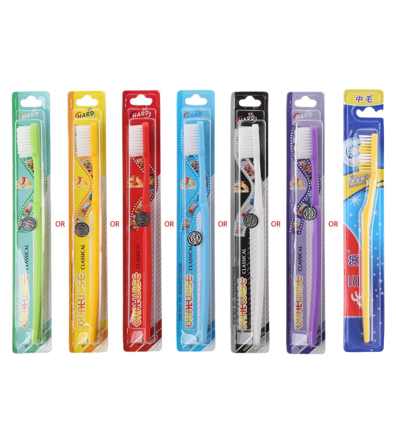 1pc Super Hard Bristle Toothbrush For Men Remove Smoke Stains Color Random Hard Toothbrush Bristle