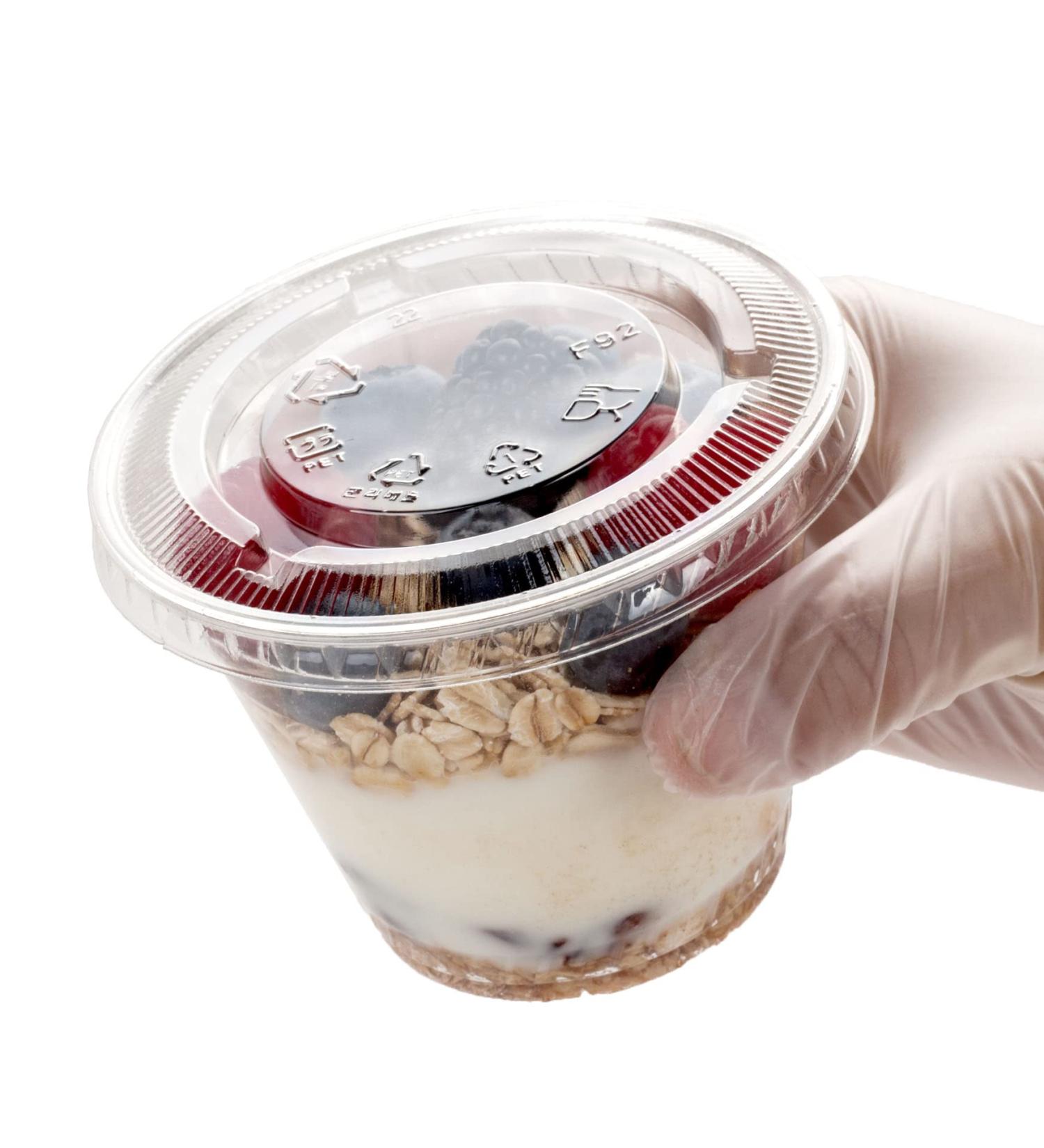 GOLDEN APPLE 9oz Clear Plastic Cups with Flat Lids - 30 Sets | No Hole, Disposable Drinkware - Buy Online on SooperMarket.com