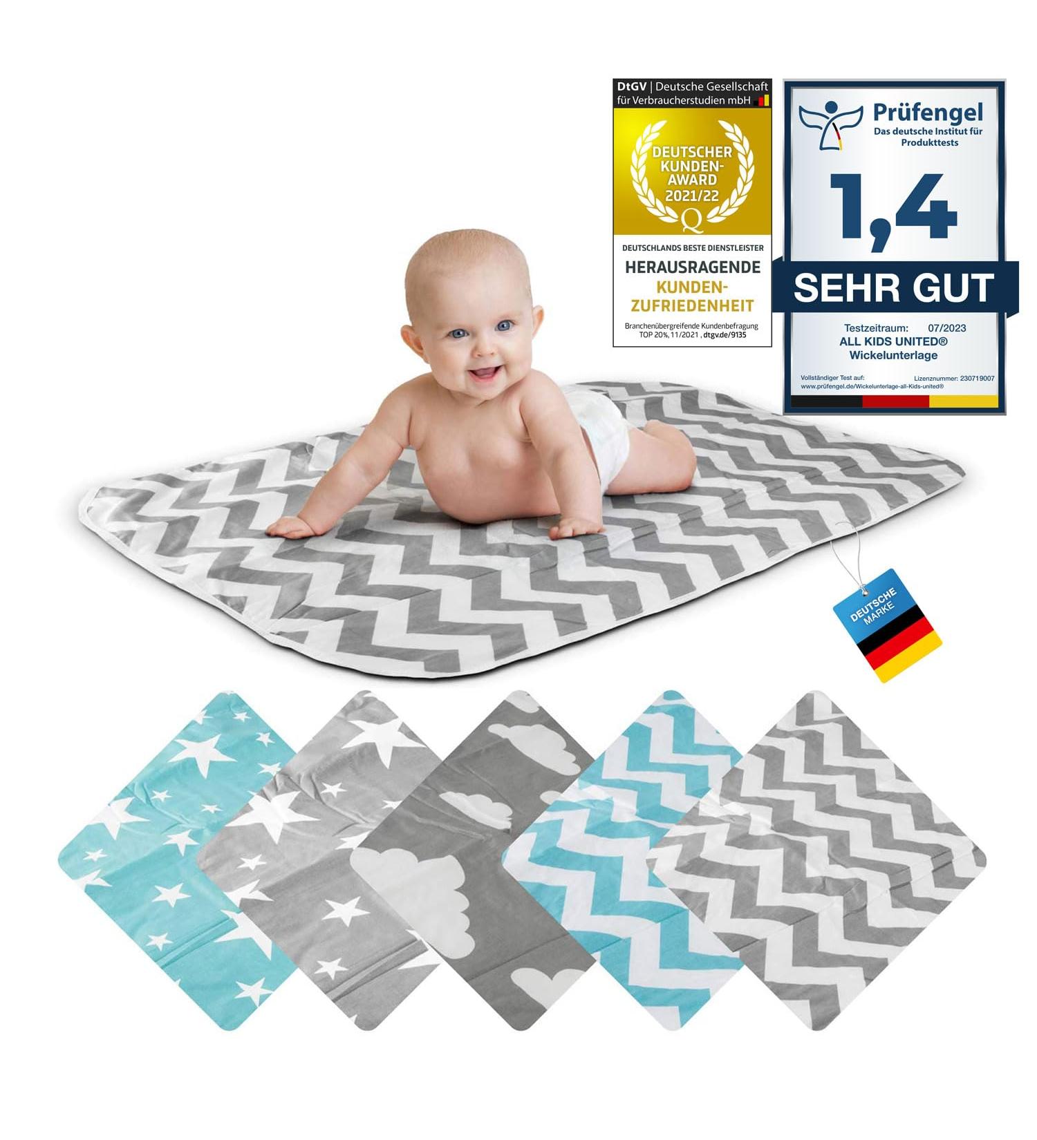 Breathable Washable Baby Diaper Wrap Pad | 50x70 cm Zigzag Gray | Reusable Infant & Toddler Ceiling Pad - Buy Online on SooperMarket.com