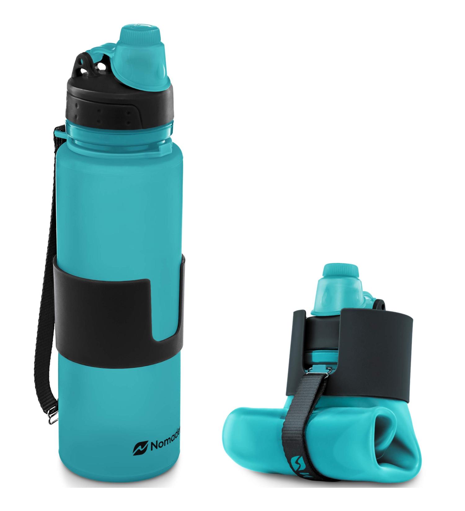 Nomader Collapsible Water Bottle 22 oz Aqua Blue - Leak Proof Twist Cap, BPA Free - Buy Online on SooperMarket.com
