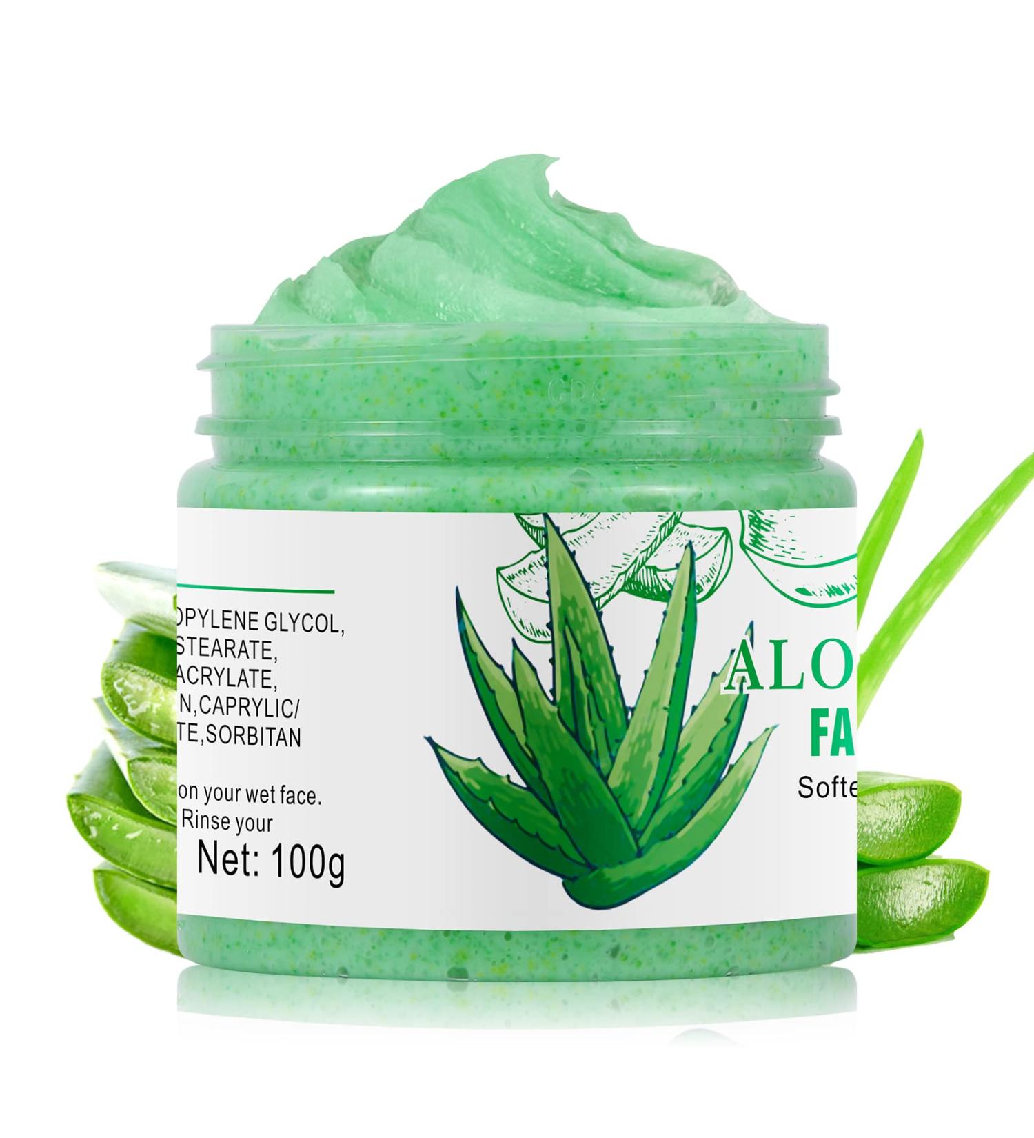 Organic Aloe Vera Facial Scrub | Exfoliating Face Wash for Acne | Brightening Exfoliator for Women & Men - Buy Online on SooperMarket.com