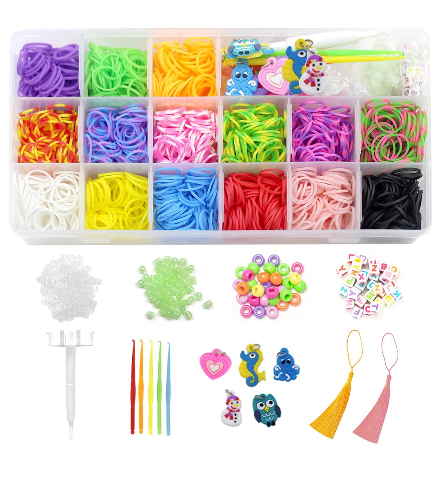 2400+ Loom Rubber Bands Kit - 15 Colors in 6 Tie-Dye and 9 Solid - Bracelet Making Refill Set for Kids - Includes Multifunction Loom and Manual - Perfect Gift for Boys and Girls - Buy Online on SooperMarket.com
