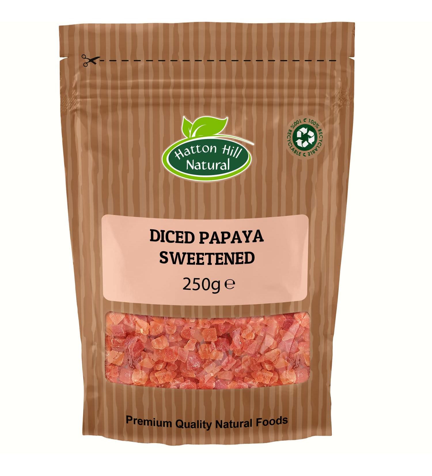 Diced Papaya Sweetened 250g by Hatton Hill - Free UK Delivery