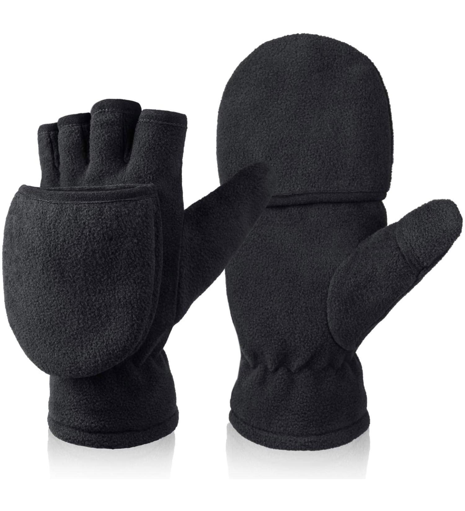 Winter Convertible Gloves - Warm Polar Fleece Flip Top Mittens for Men and Women - Ideal for Running, Painting, Texting, and Photographing - Medium Size - Buy Online on SooperMarket.com