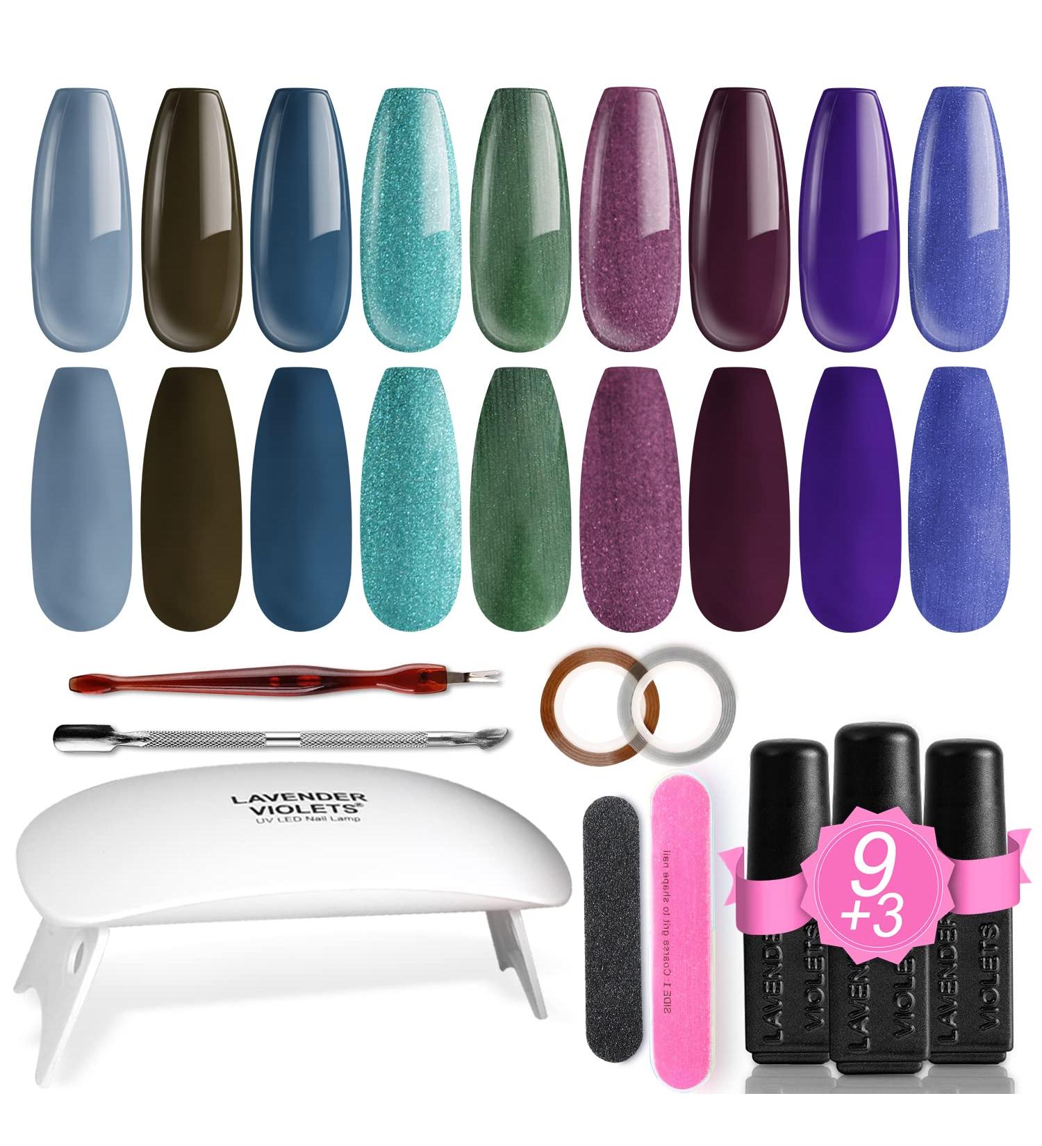 Lavender Violets 19 Pcs Gel Polish Starter Kit with LED Nail Lamp - Arctic Night-R631 - Buy Online on SooperMarket.com