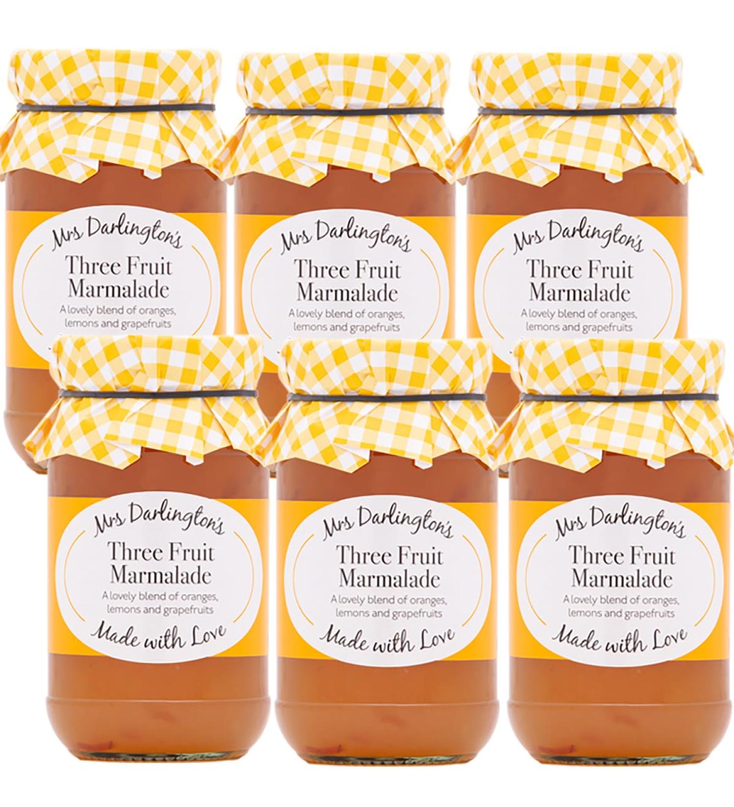 Mrs Darlington's Three Fruit Marmalade - 340g - Pack of 6