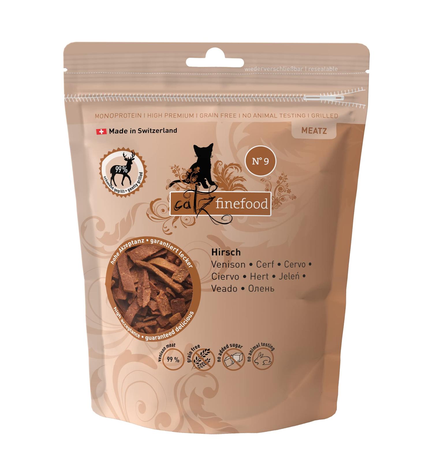Catz Finefood MEATZ Deer Cat Treats - Grain-Free & Sugar-Free Crispy Stripes (45g) - Natural Grilled Snacks for Cats - Buy Online on SooperMarket.com