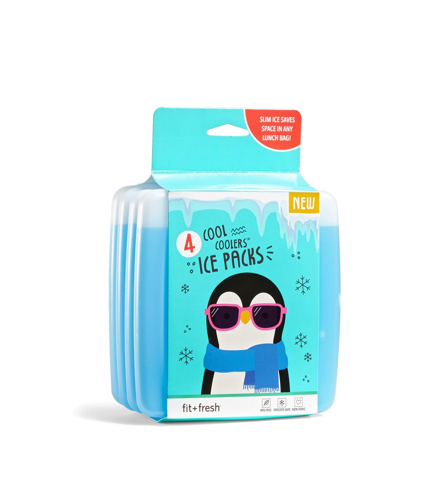 Cool Coolers by Fit + Fresh - Slim Reusable Ice Packs (4PK) for Lunch Boxes, Camping, & Beach Coolers - Long-Lasting Blue - Buy Online on SooperMarket.com