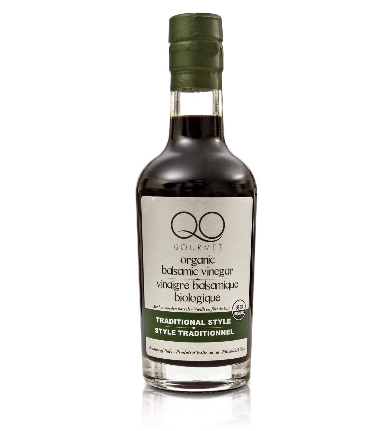 QO Organic Thick Aged Balsamic Vinegar of Modena | Gourmet Traditional Style | Aceto Balsamico di Modena | 8.5 fl.oz - Buy Online on SooperMarket.com