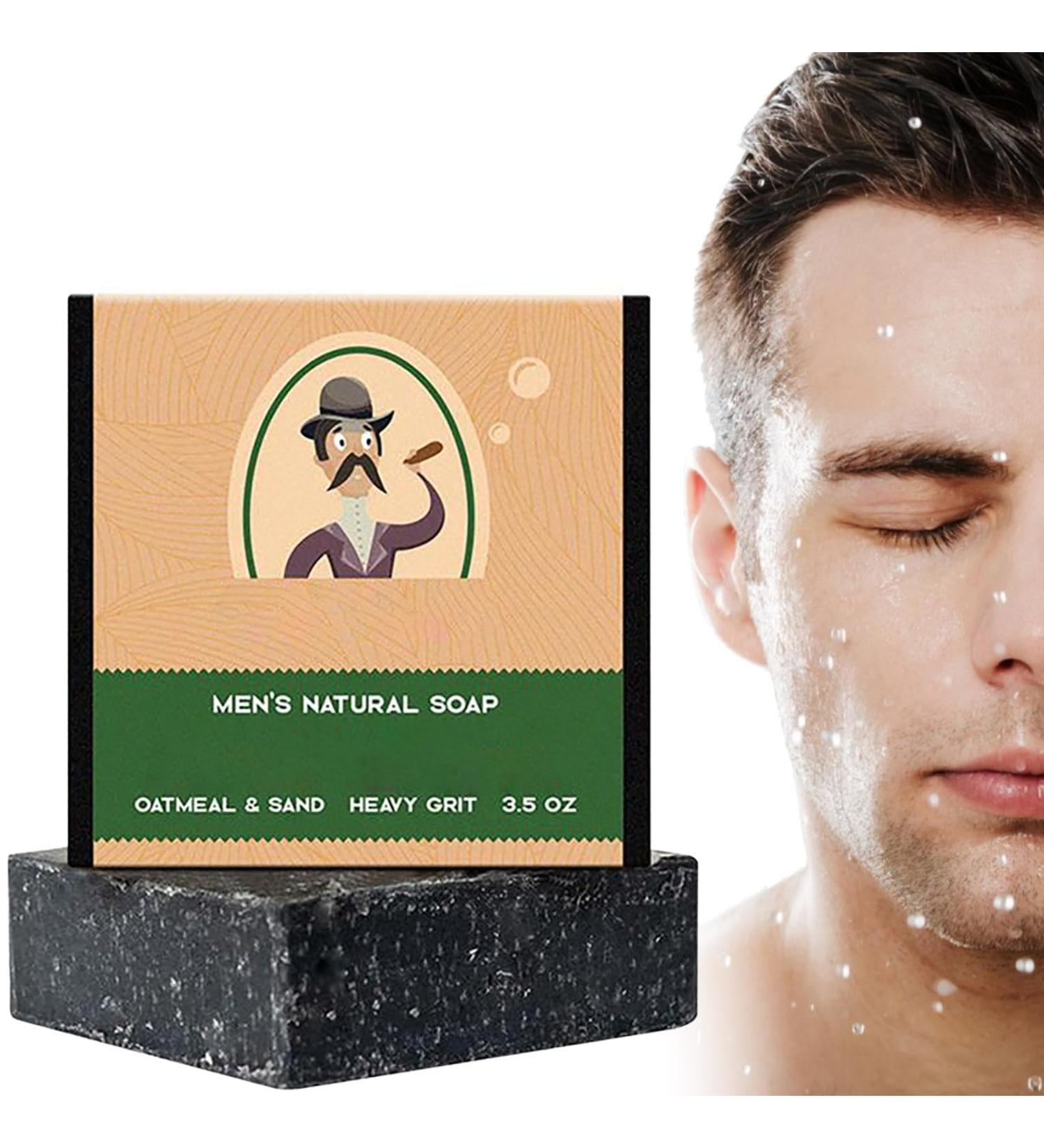 Men's Natural Moisturizing Body Soap Bar - Deep Cleanse and Hydrate Skin - Oil Control and Pore Refinement - 1PCS - Buy Online on SooperMarket.com