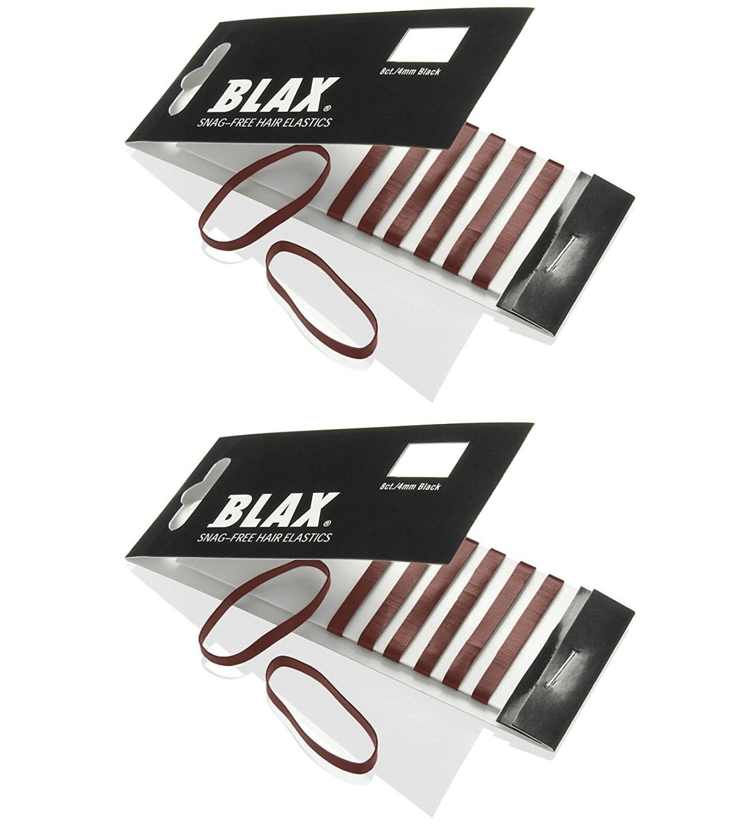 Blax BROWN Hair Elastics 4mm 8 count (2-pack)