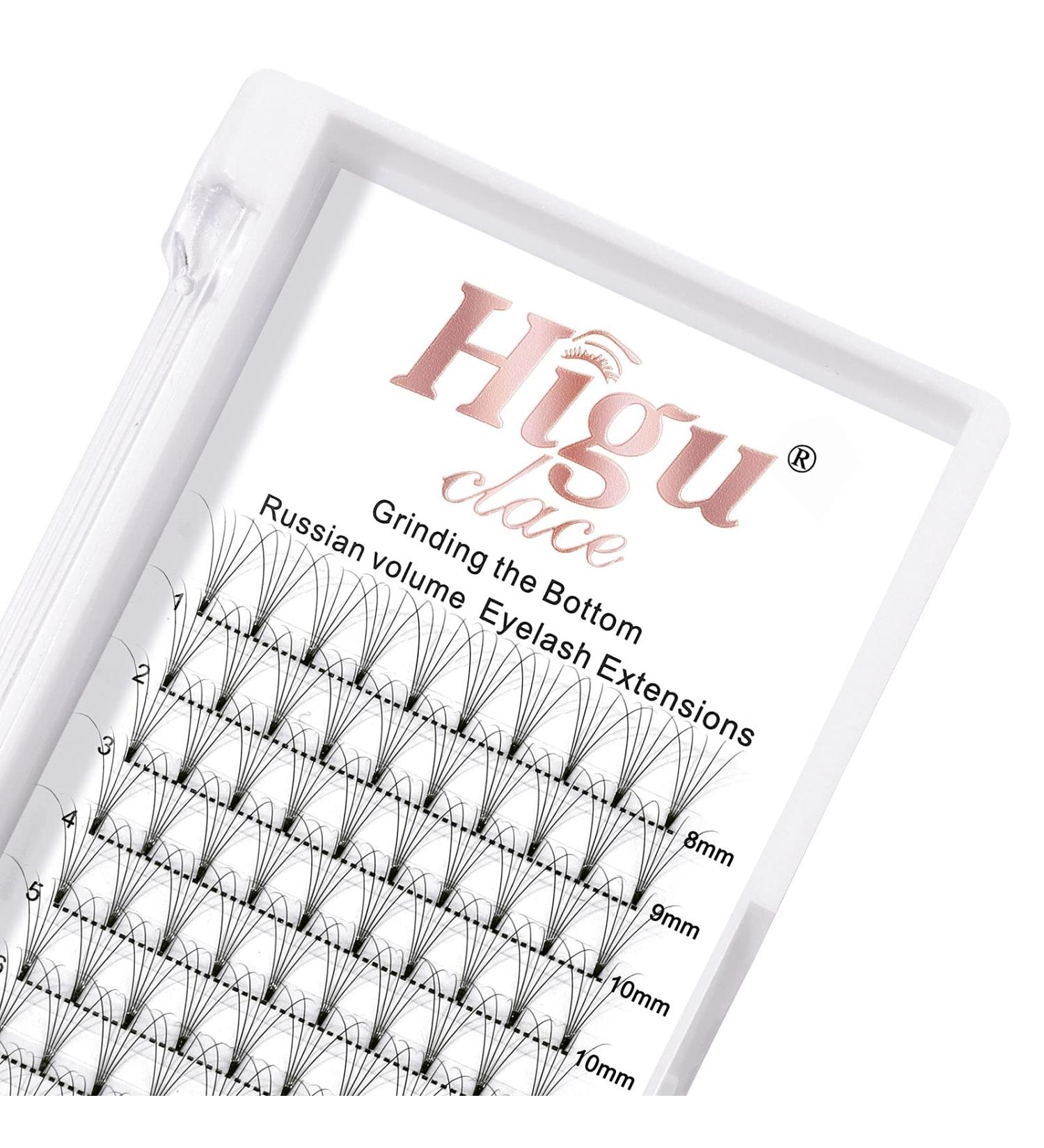 Russian Volume 5D 0.10 D Mix Short Stem Premade Fans | 8-15mm Curl C/D 0.07/0.10mm Eyelash Extensions - Buy Online on SooperMarket.com