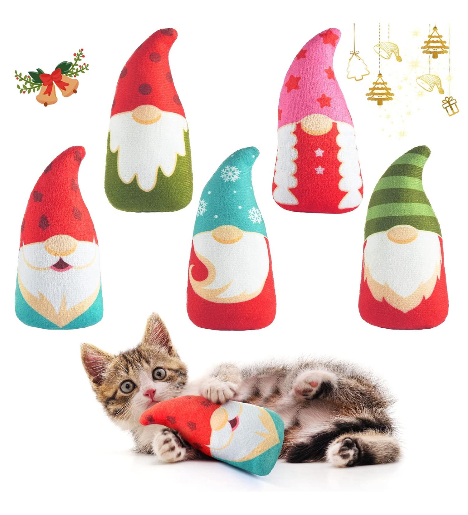 BIUBIUCAT Christmas Catnip Toys - 5PCS Interactive Kitten Chew Plush Gift Set - Buy Online on SooperMarket.com