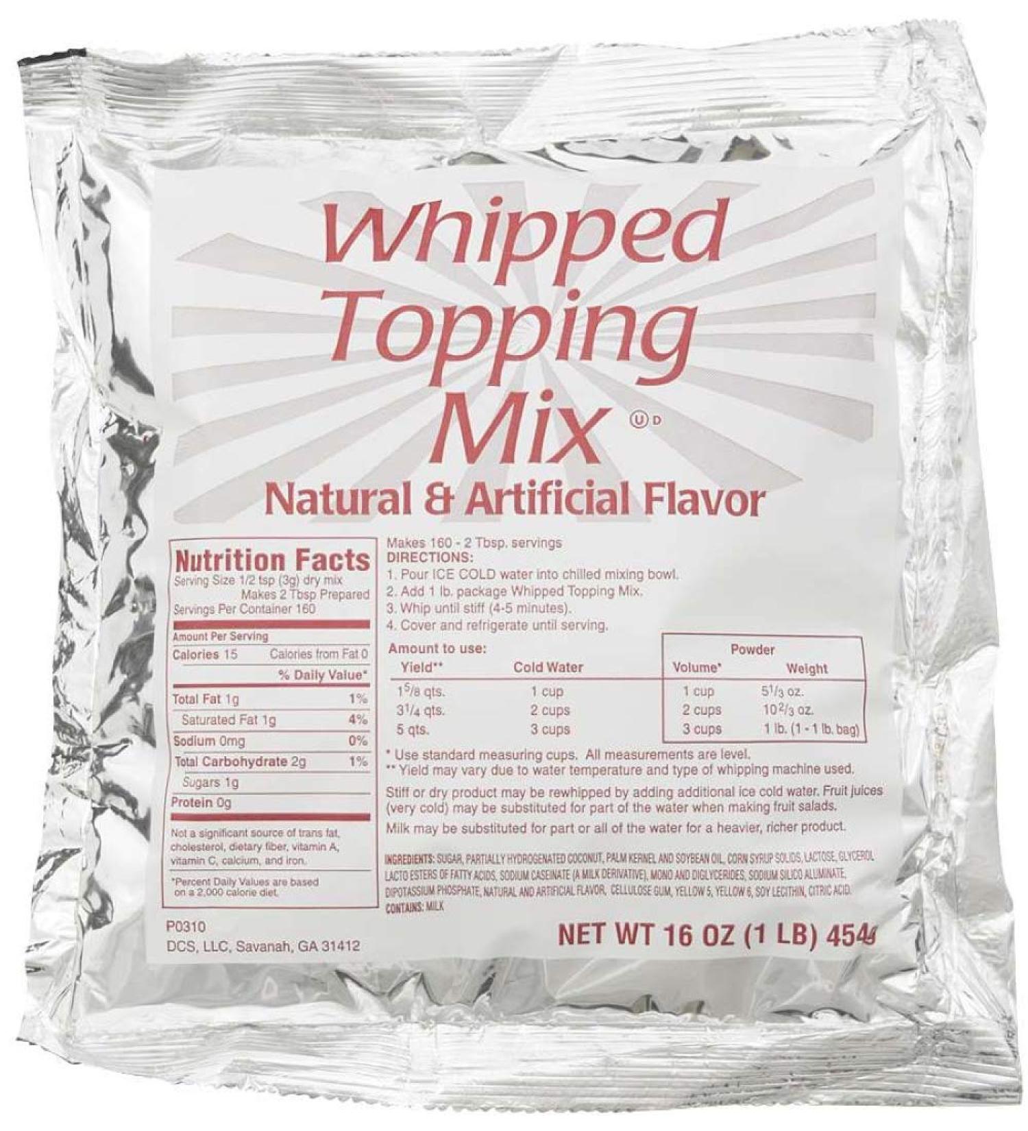 Chefs Companion Whipped Topping Mix  1 Pound -- 12 per case. - Buy Online on SooperMarket.com