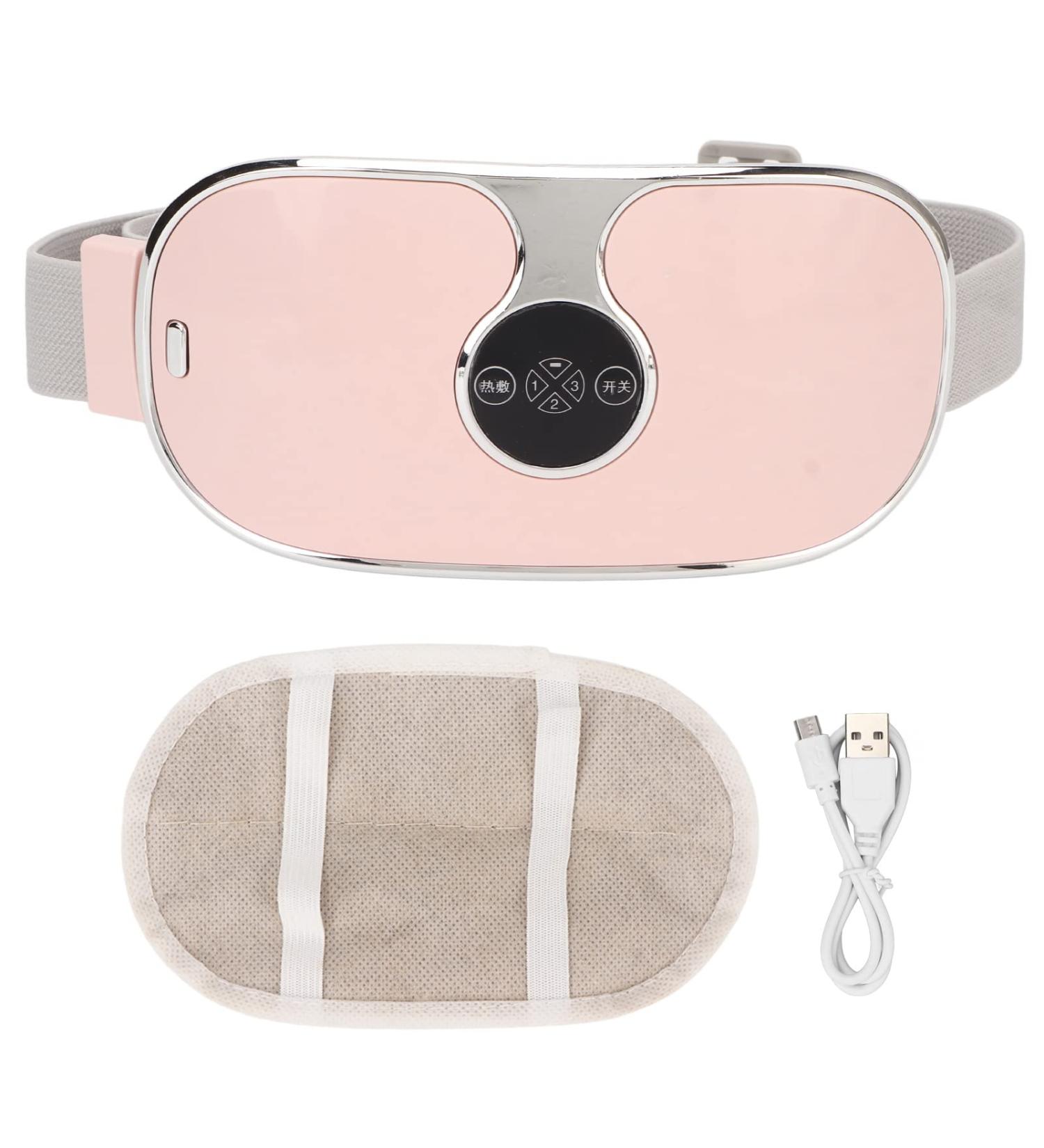 Menstruation Heating Pillows for Women - Electric Waist Massage Belt with 3 Vibration Temperatures & Mugwort Bag - At Home Relief - Buy Online on SooperMarket.com