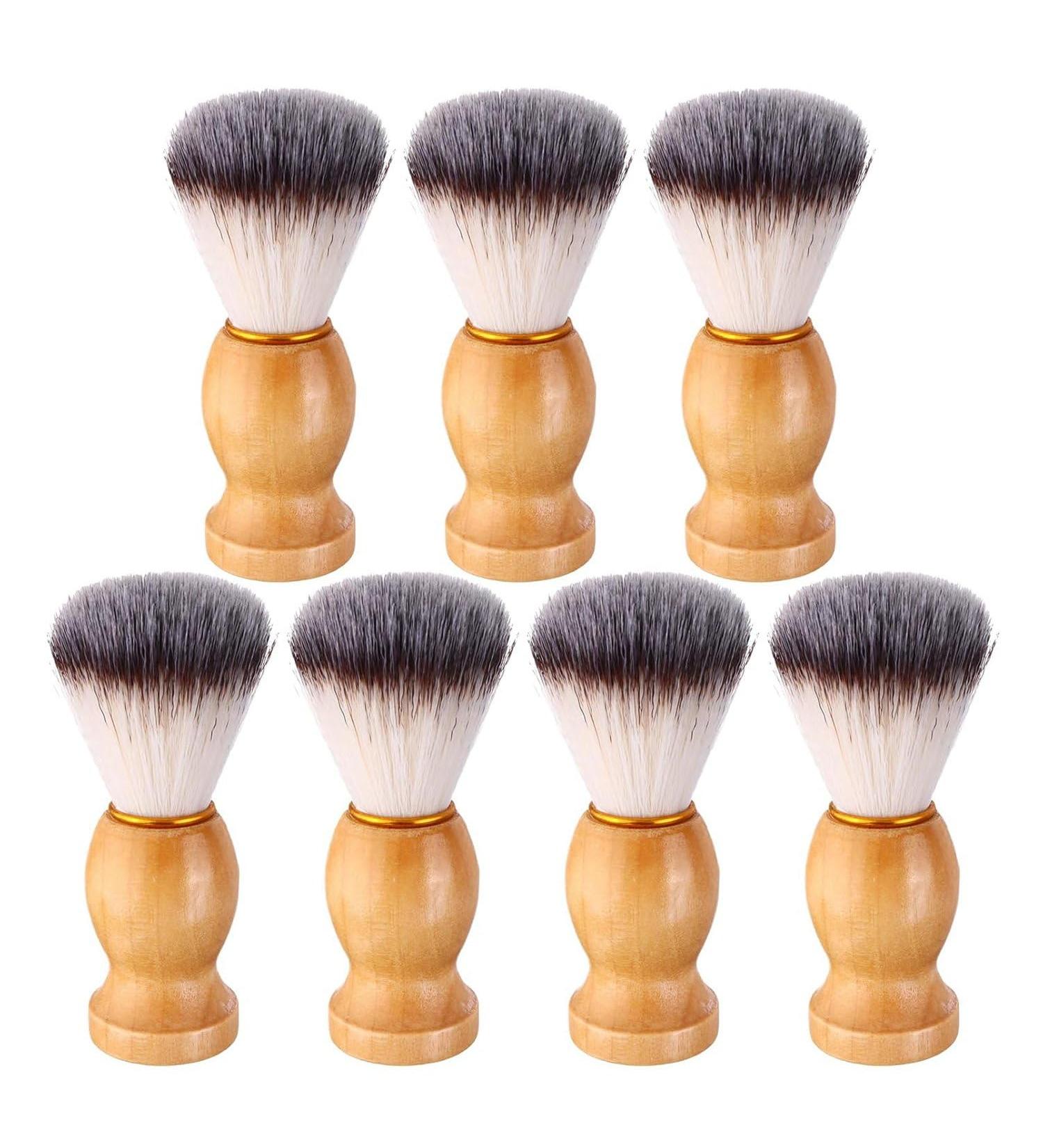 Epodmalx Men's Shaving Brush with Wooden Handle - 7pcs Salon Tools for Perfect Grooming - Buy Online on SooperMarket.com