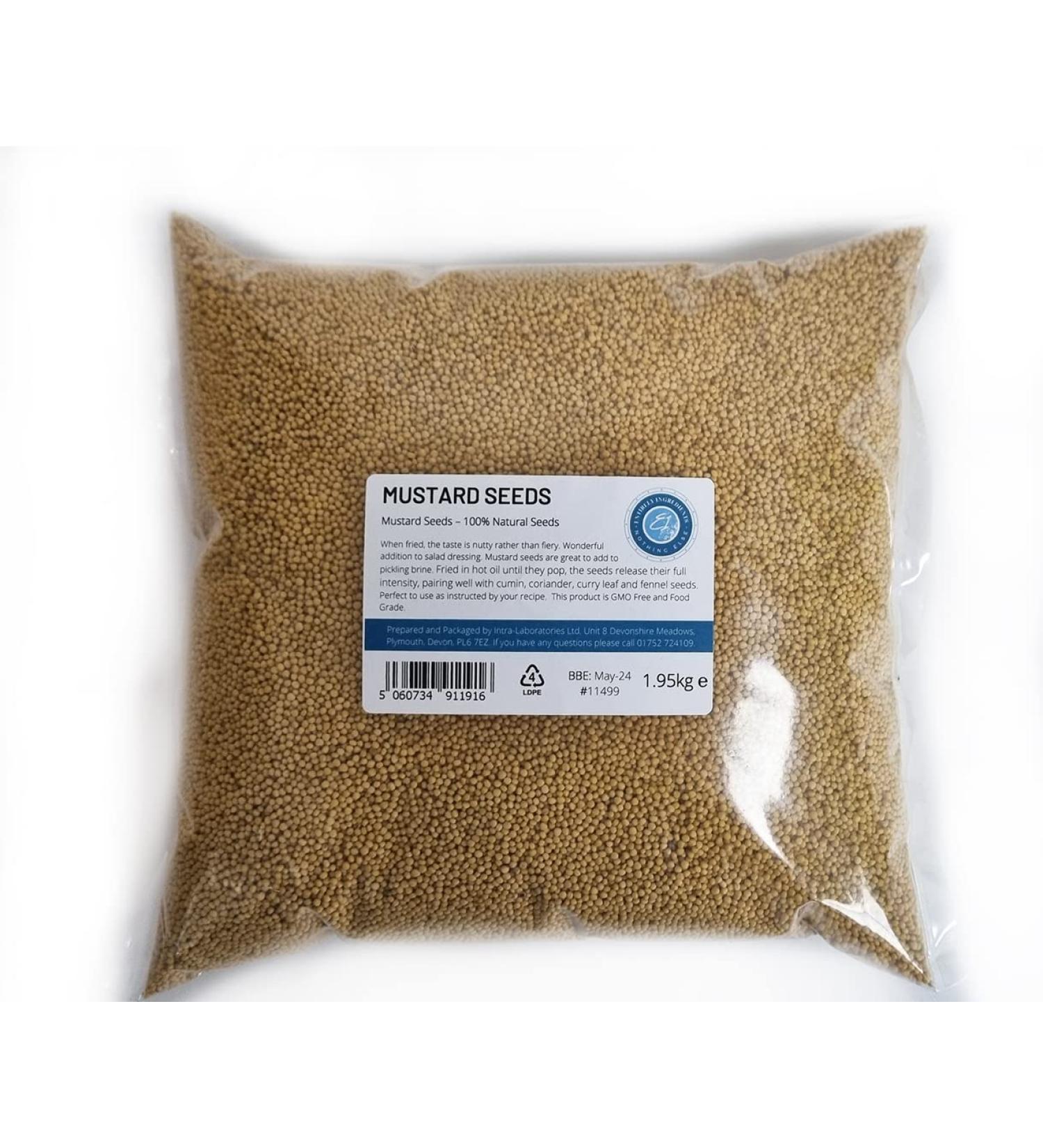 Entirely Ingredients Yellow Whole Mustard Seeds 100% Natural - Selected for Premium Quality - Premium Food Grade - Buy Online on SooperMarket.com