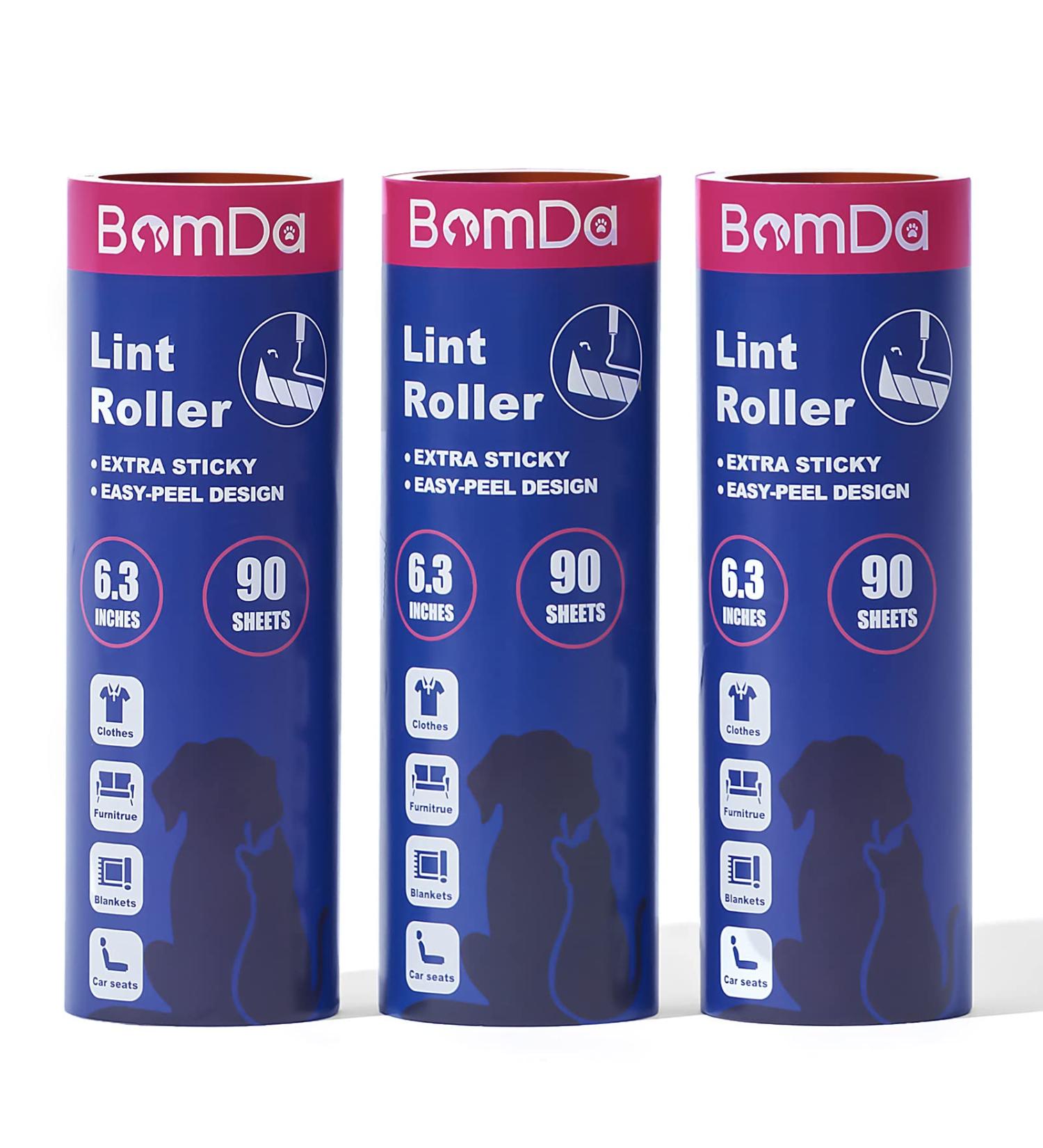 BOMDA Extra Sticky Lint Roller - 270 Sheets for Clothing Sofa Bed & Carpet - Perfect for Pet Hair & Dust | Large 16cm Roller - Buy Online on SooperMarket.com