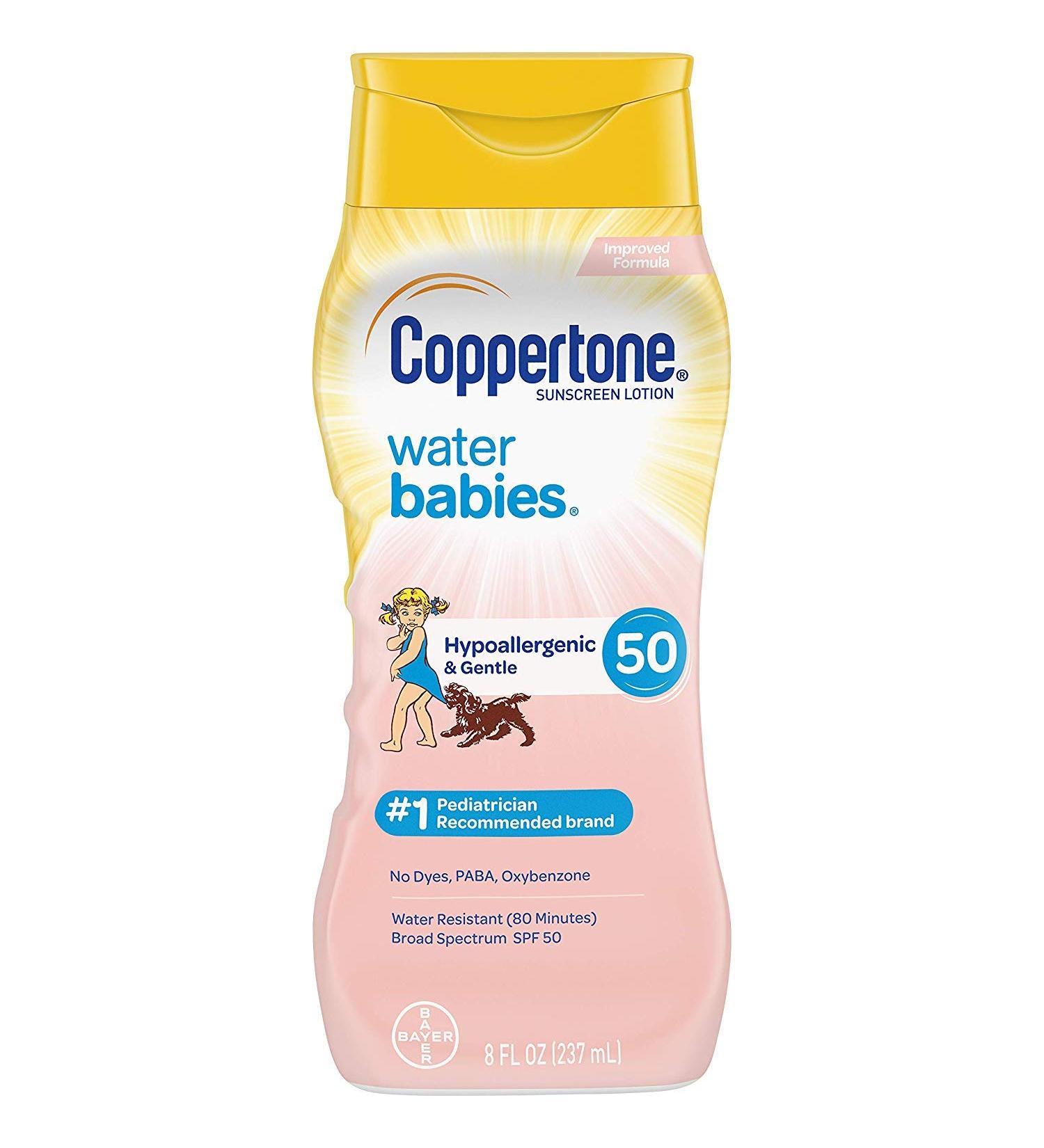 Coppertone Spf50 Waterbabies Aloe & Vitamin-E Lotion 8 Ounce (237ml) (Pack of 2)