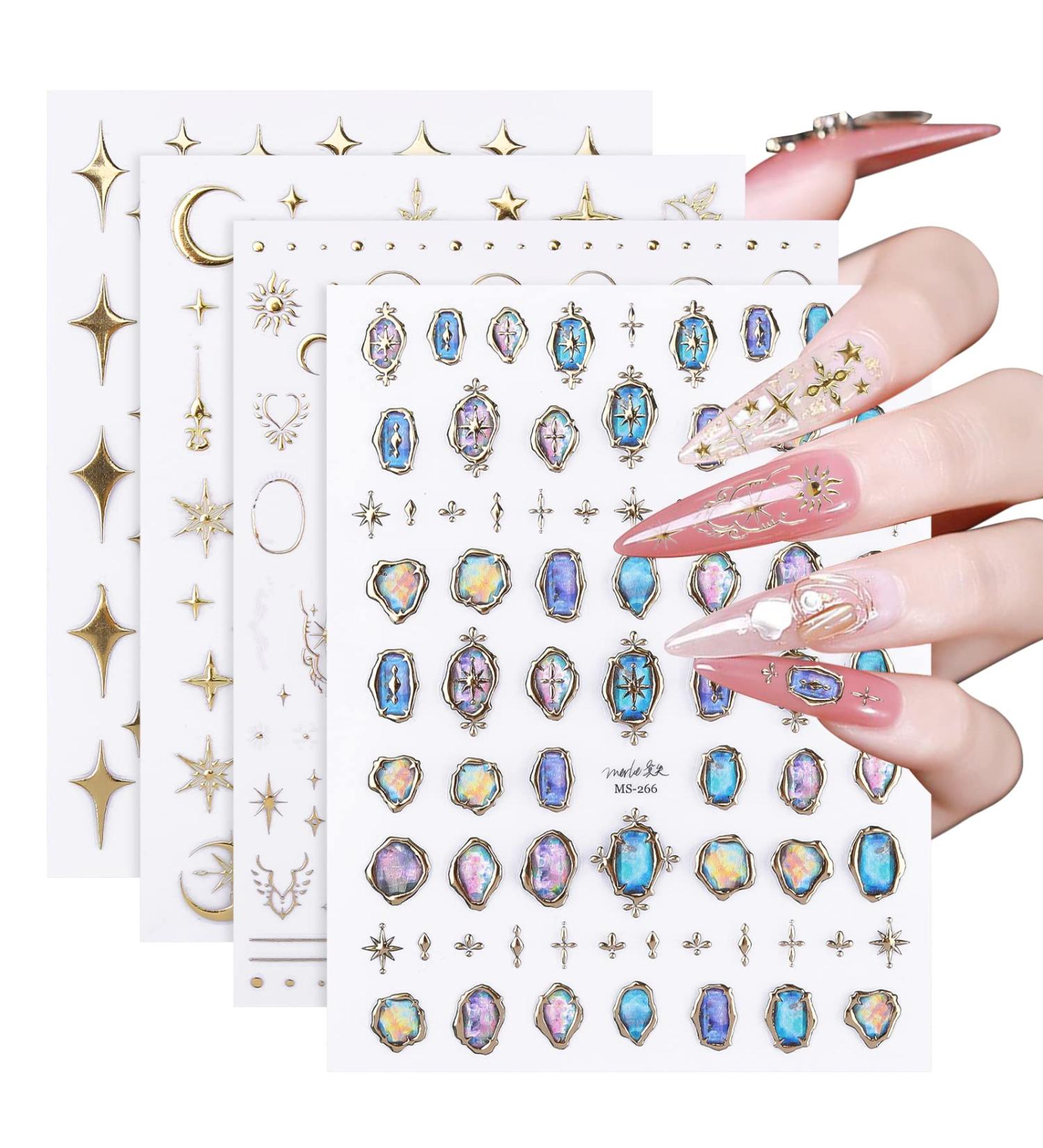 5D Gold Nail Art Sticker Decals - Vintage Classic Designs for Women & Girls - Buy Online on SooperMarket.com