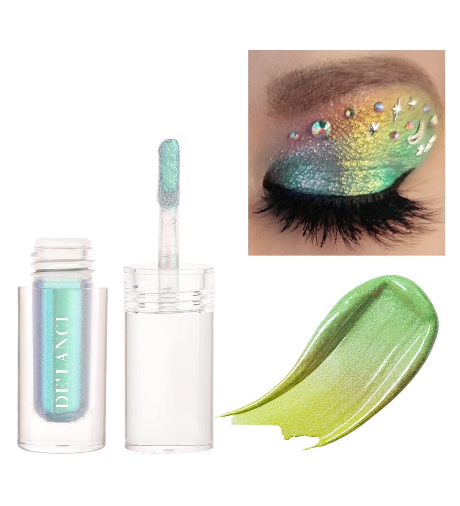 Ecofavor Liquid Eyeshadow Glitter MultiChrome Shimmer Duochrome - Color Shift Silver Light Green to Teal #7 - Buy Online on SooperMarket.com