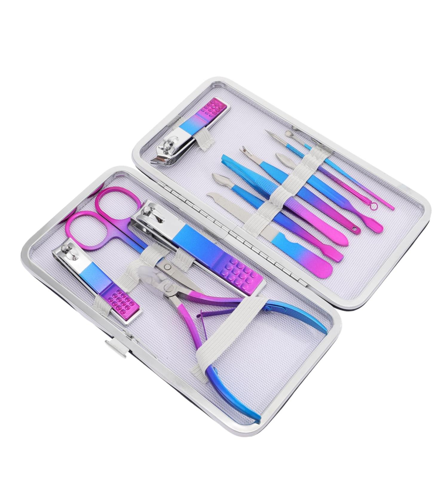 minkissy 1 Set Nail Set Travel Pedicure Kit Pedicure Care Tools Nail Scissors Grooming Kit Metal Manicure Kit Nail Polish Remover Tool Manicure Grooming Tool Cosmetic Olecranon Pu Leather - Buy Online on SooperMarket.com