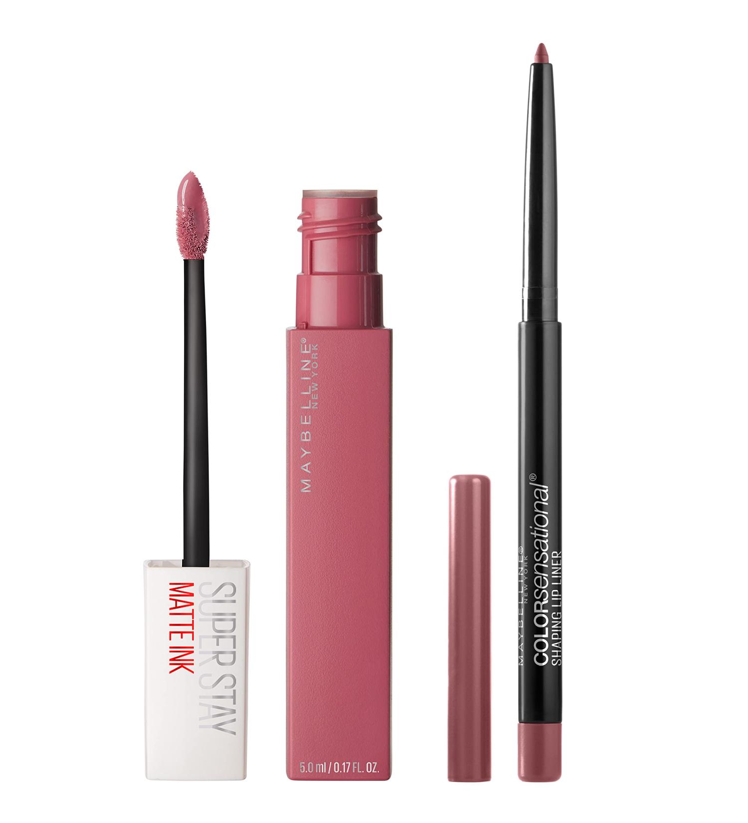 Maybelline Super Stay Matte Ink Lipstick + Lip Liner Bundle - Lover & Almond Rose - Buy Online on SooperMarket.com