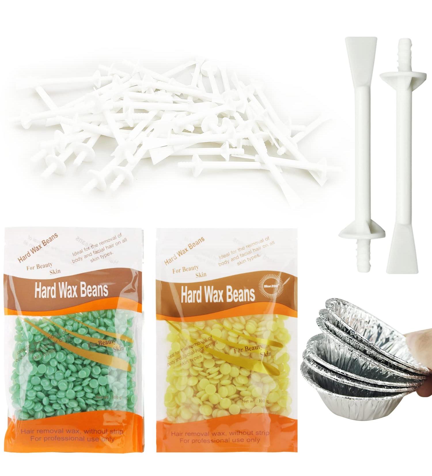 Nasal Wax Set for Men & Women - 100g Nose Hair Removal Kit with 2 Depilatory Wax Beans 50 Applicators & 6 Aluminum Cups - Safe & Effective Hair Removal - Buy Online on SooperMarket.com