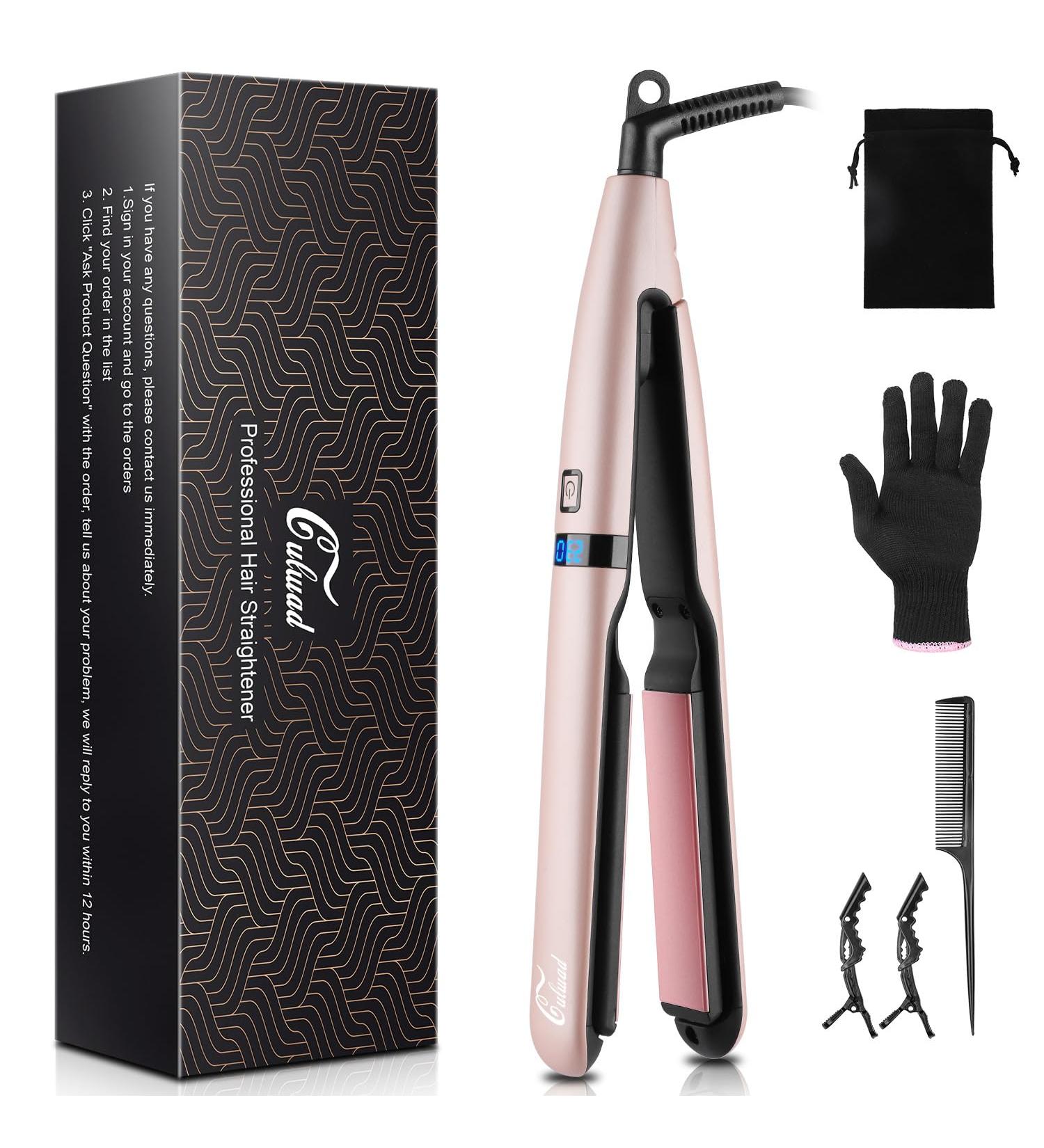 Culwad Smooth Iron Hair Smoothing - 25mm Ceramic Plate Digital Display Dual Voltage Auto Shut-Off - Pink - Buy Online on SooperMarket.com