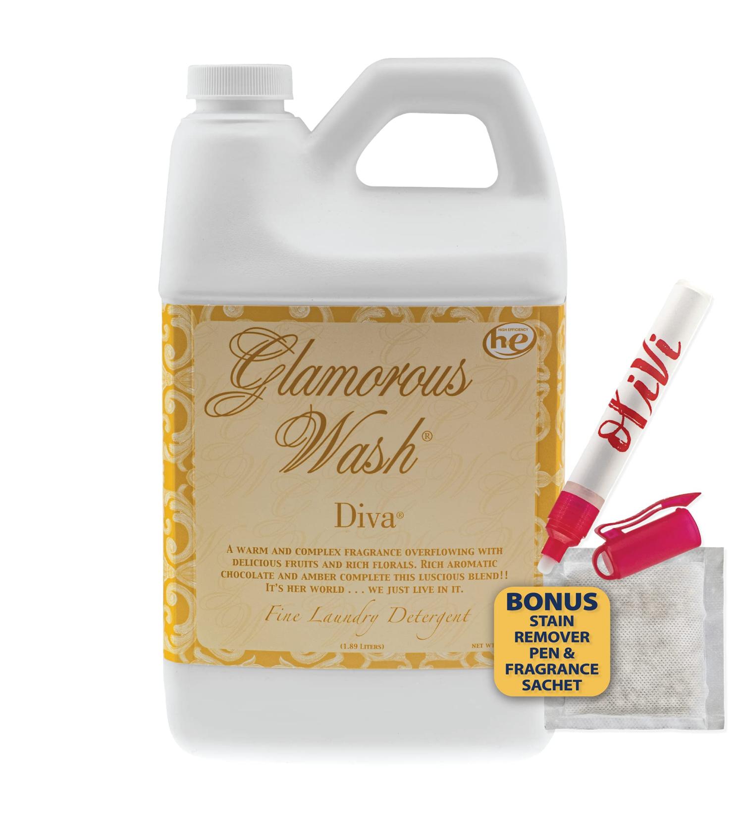 Tyler DIVA Glamorous Wash 1/2 Gallon | Fresh Scented Laundry Detergent & Olivi Stain Remover Pen for Clothes Linen & Expensive Fabrics - International Shipping Available - Buy Online on SooperMarket.com