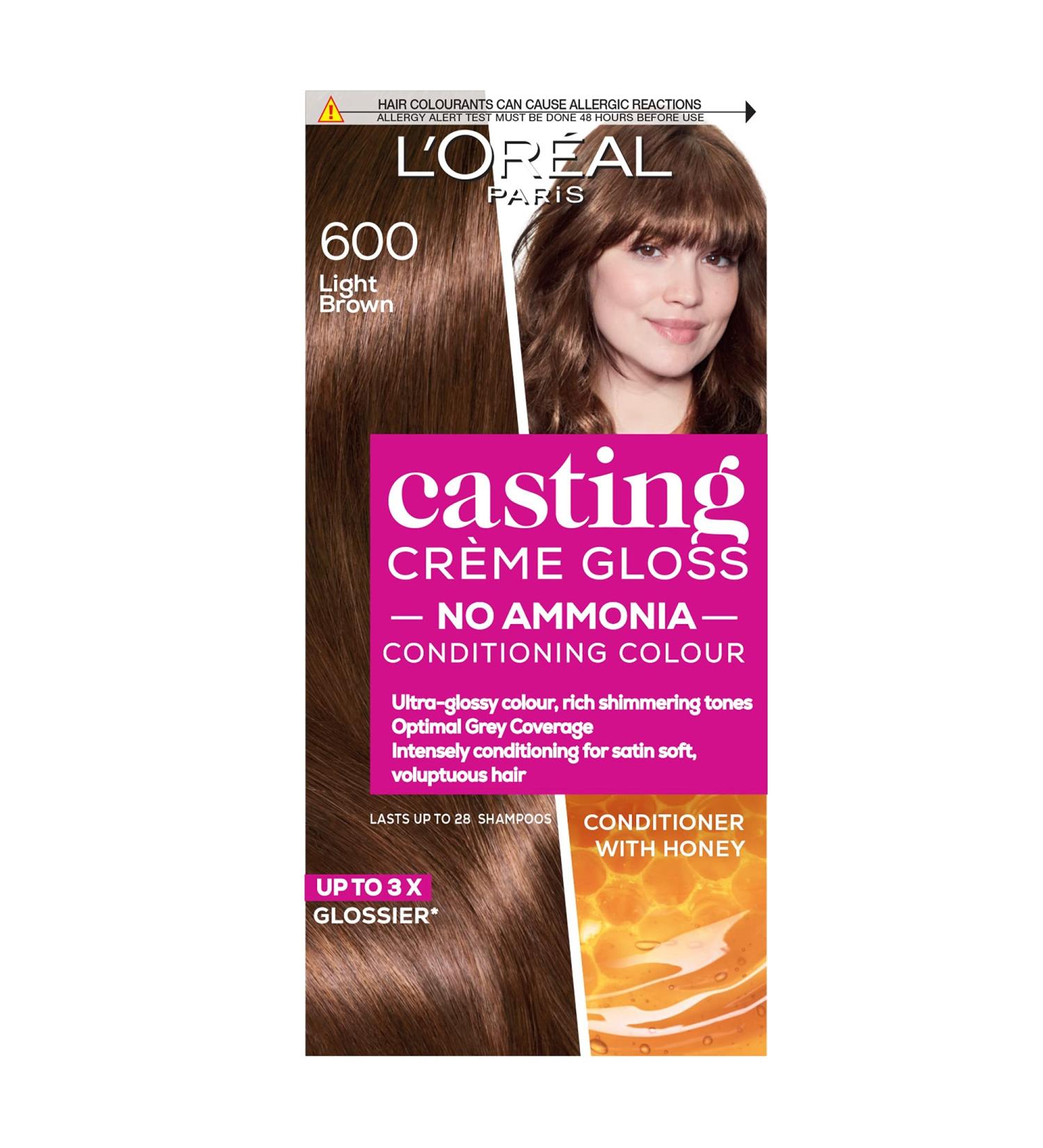 L'Oreal Paris Casting Creme Gloss Semi-Permanent Hair Dye 600 Gloss Light - Brown Hair Dye, 1 Pack - Buy Online on SooperMarket.com