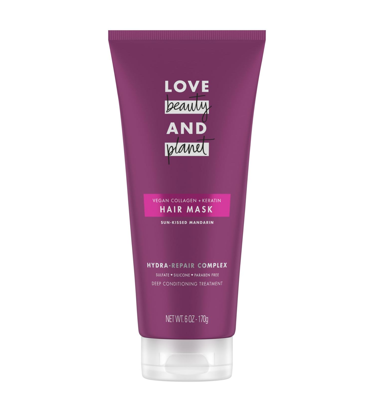 Love Beauty and Planet Vegan Hair Mask - Deep Conditioning Treatment with Collagen Keratin & Sun-Kissed Mandarin for Damaged Hair - Sulfate-Free Silicone-Free Paraben-Free - 6 oz - Buy Online on SooperMarket.com