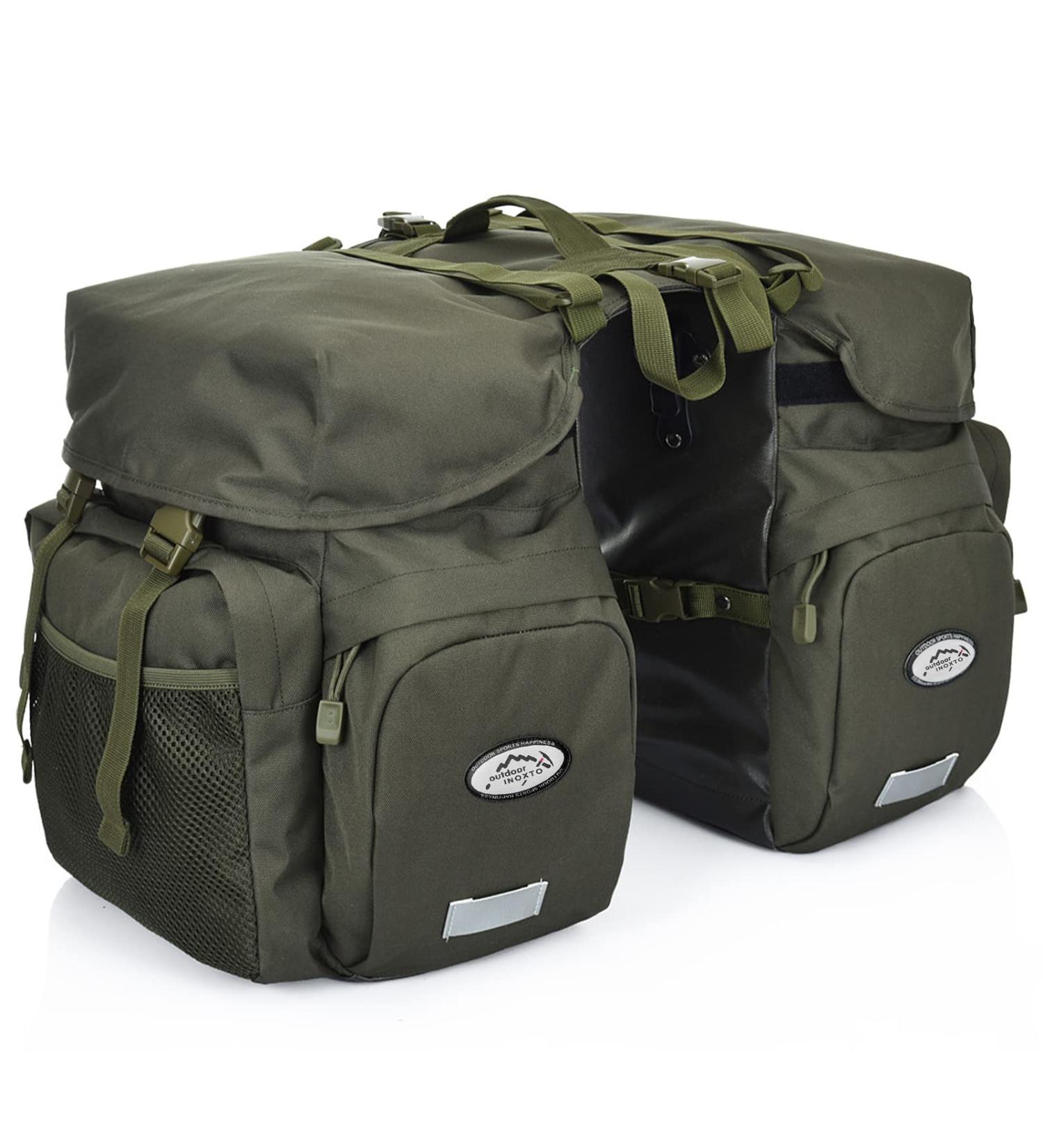 Lixada 50L Waterproof Bike Pannier Bag | Large Capacity Bicycle Trunk Bag | Army Green - Buy Online on SooperMarket.com