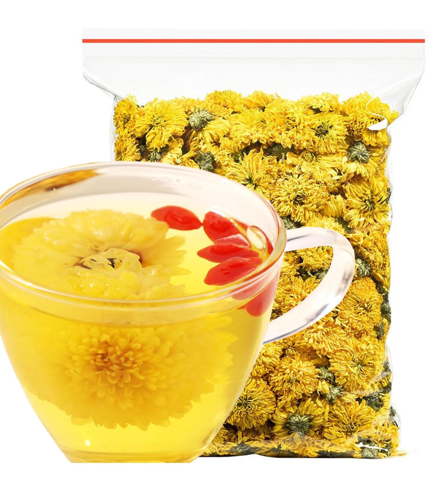 Chrysanthemum Tea 150g Chrysanthemum Tea Big Rhubarb Flower Yellow Chrysanthemum Tea Loose Leaf Edible yellow tea - Buy Online on SooperMarket.com