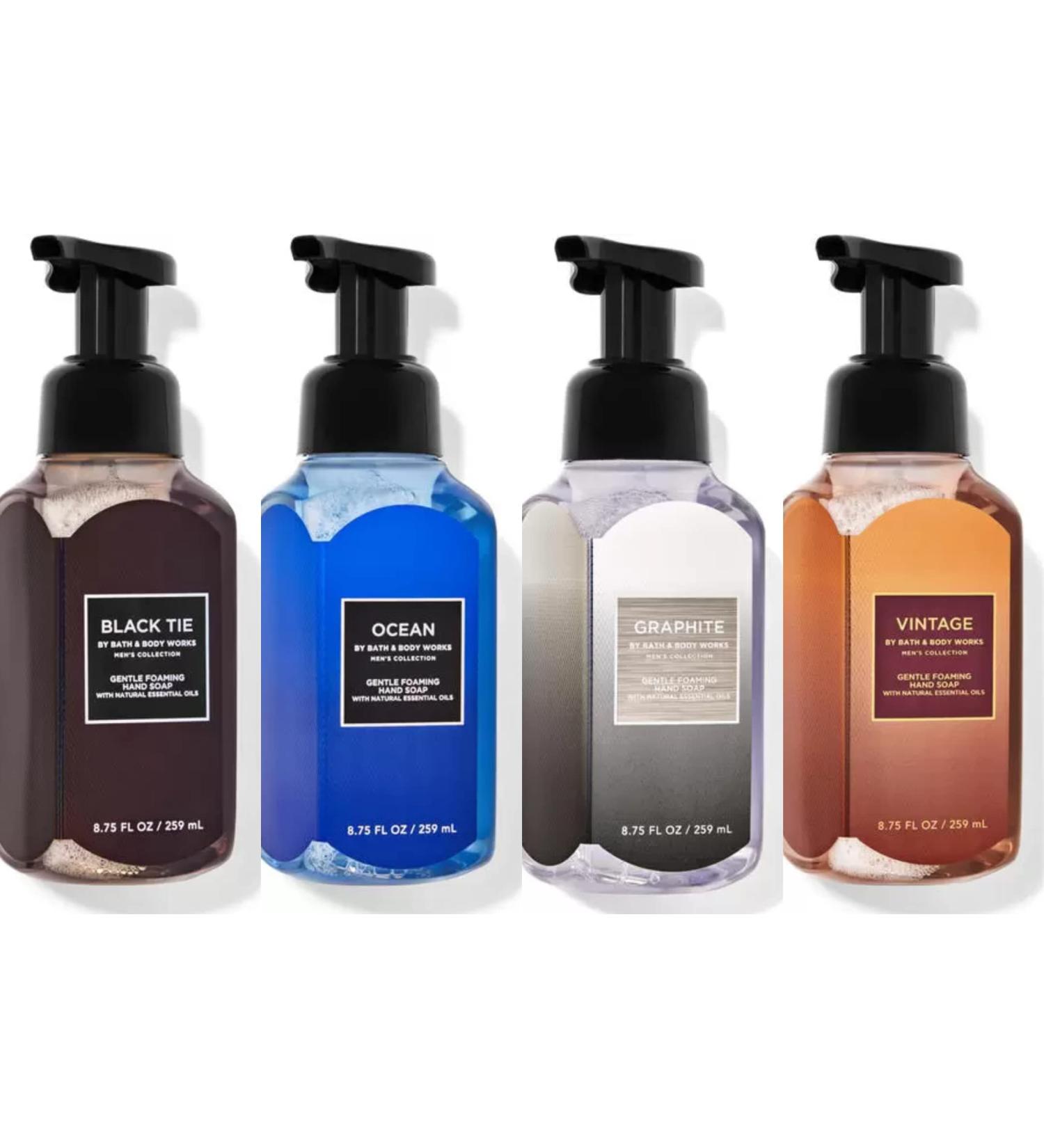 Bath and Body Works Mens Favorites Gentle Foaming Hand Soap - Black Tie Graphite Ocean Vintage 8.75 Fl Oz (Pack of 4)