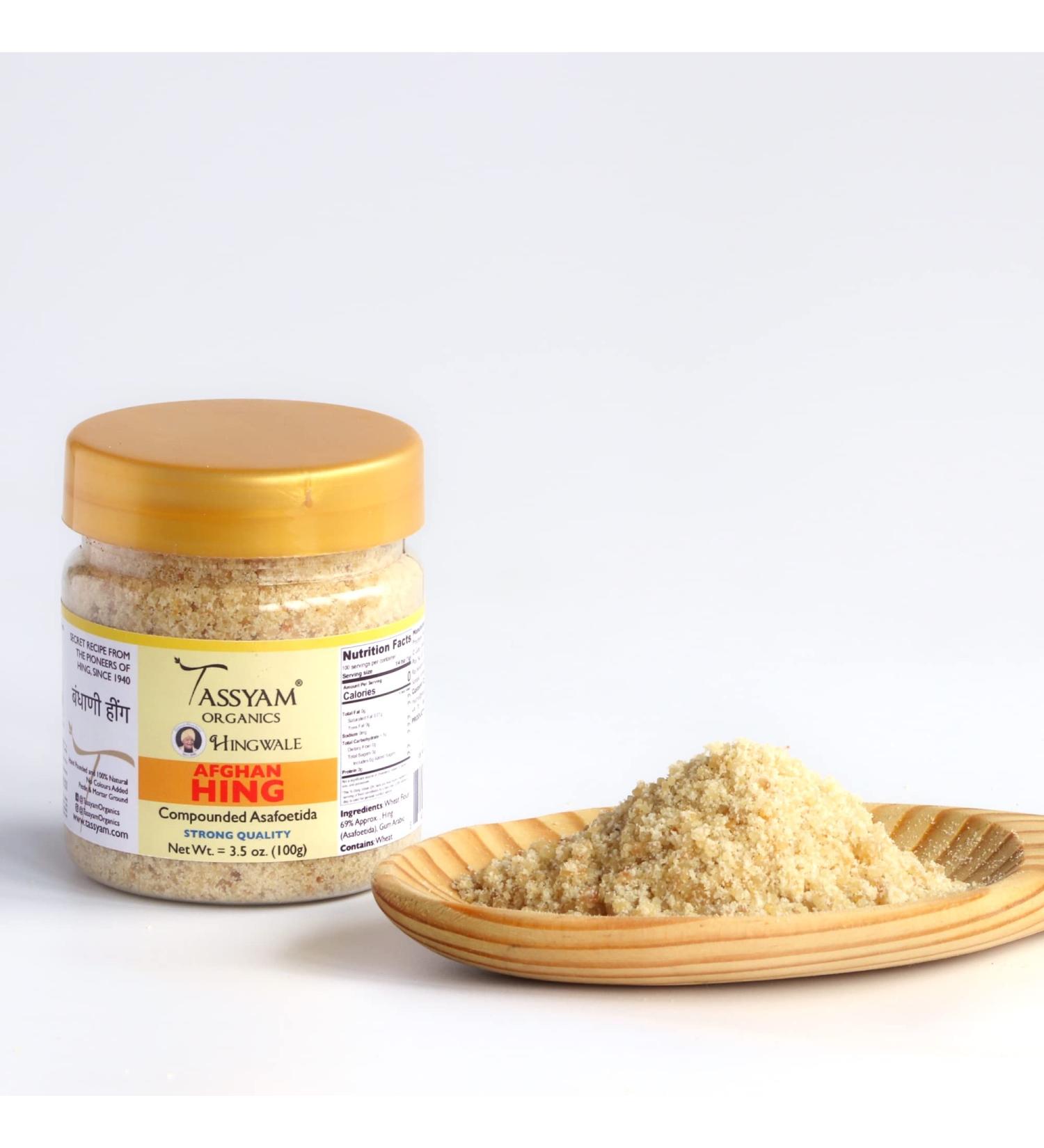 Tassyam Hingwale Asafetida 3.5 oz (100g) - Afghan Hing, Hand-Pounded, Natural Onion Garlic Substitute - Buy Online on SooperMarket.com