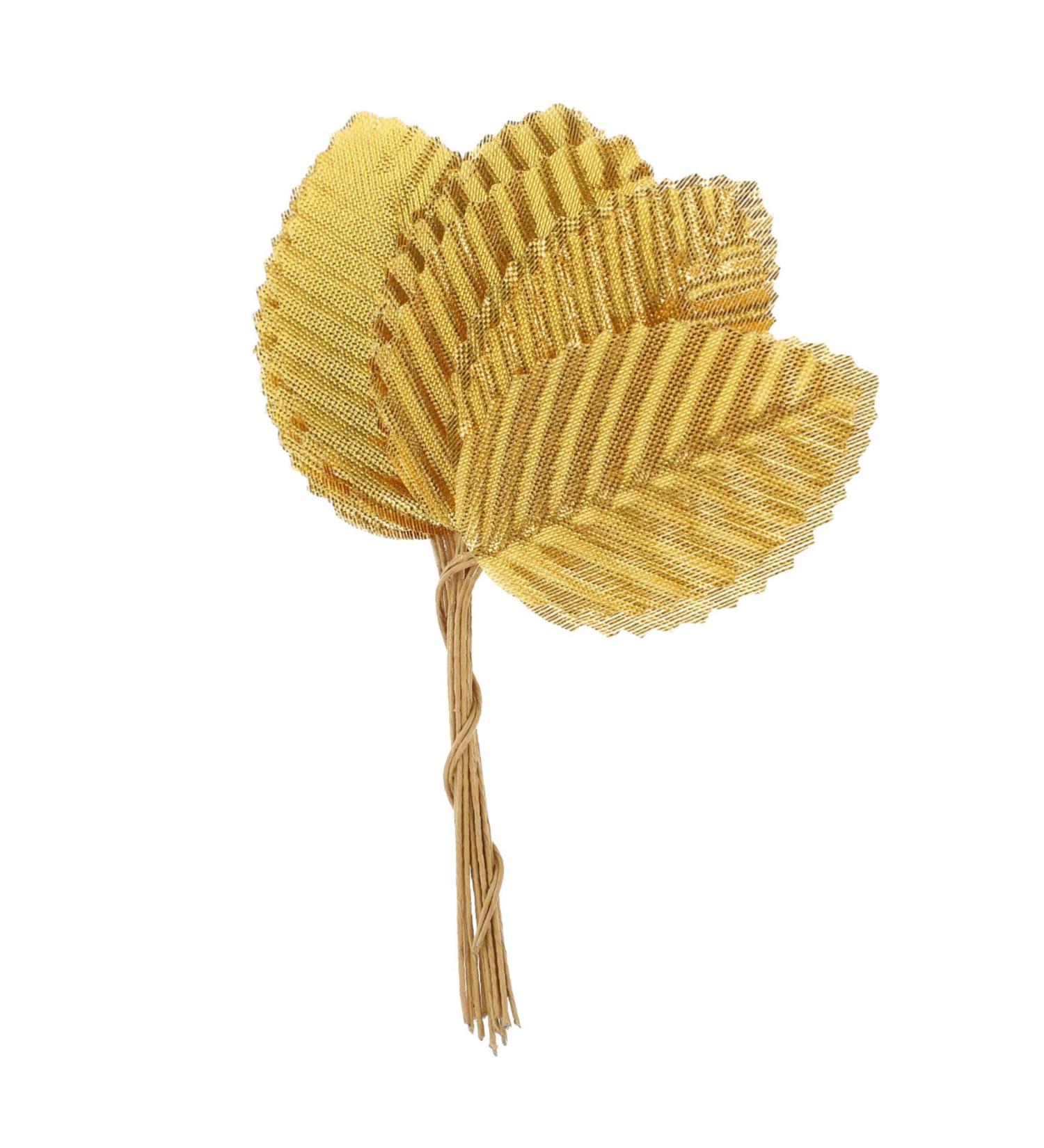 CORHAD 200pcs Faux Flowers Leaf Faux Crafts Leaves Fabric Floral Leaves Snowflakes Silicone Molds Boutonniere Leaves Home Supply Corsage Leaf Office Polyester Small Leaves Charm 10.5X3.2cm Golden - Buy Online on SooperMarket.com