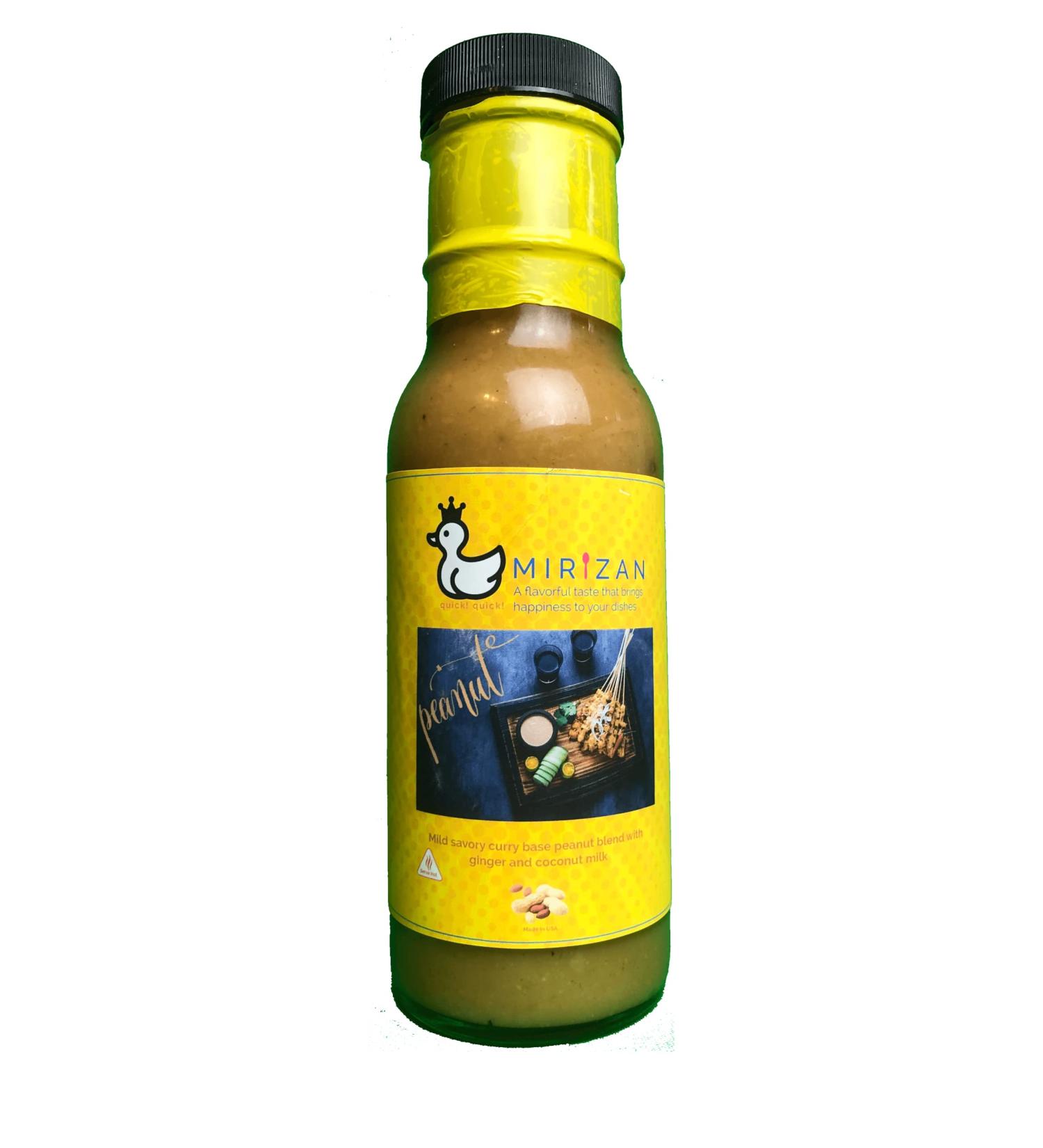 Mirizan Peanut Sauce 8 fl oz - Vegan Friendly BBQ Flavor for Salad Dressing, Marinades, Grilling - Low Calorie American Asian Recipe - Buy Online on SooperMarket.com