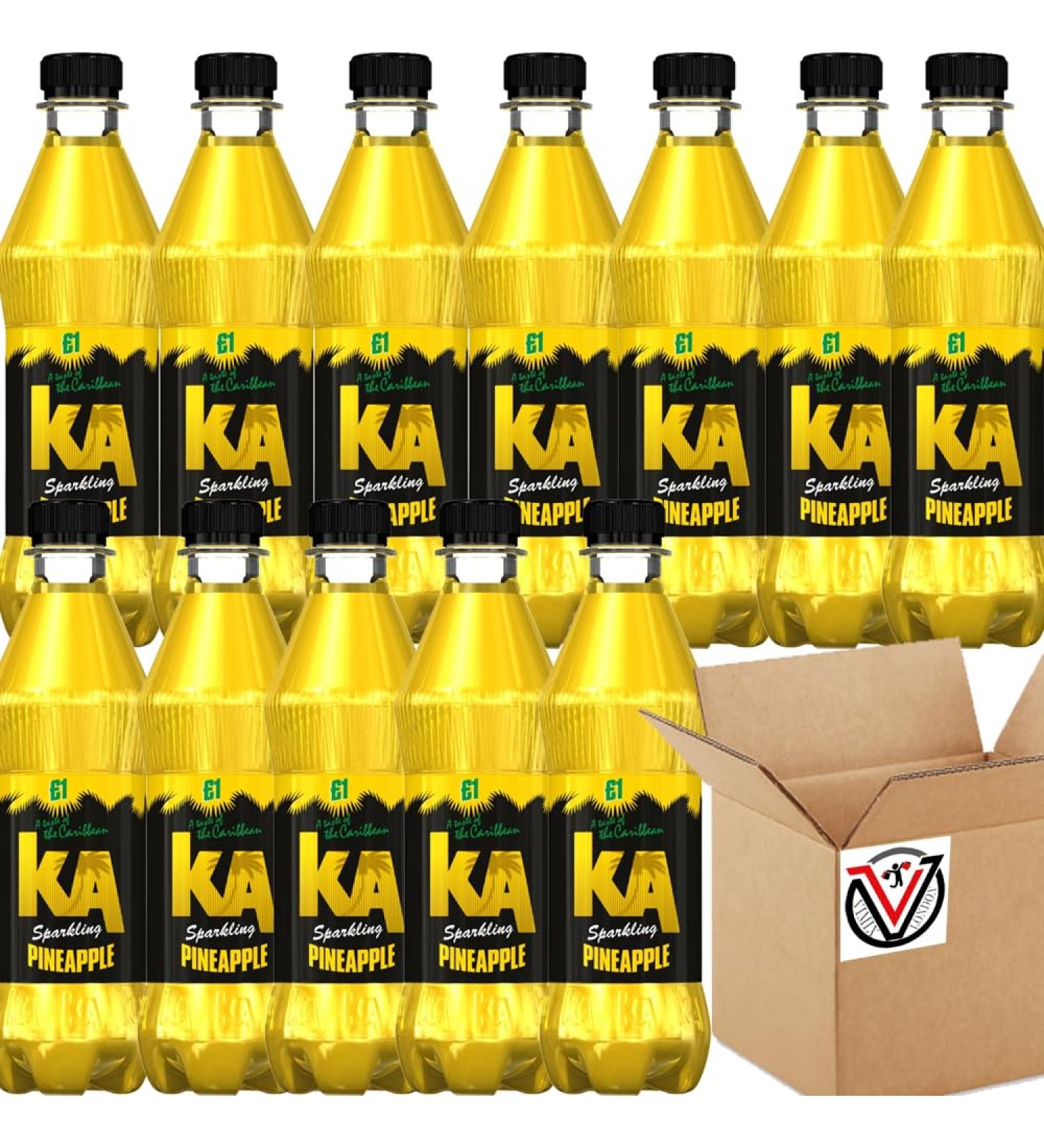 12 x Sparkling Pineapple 500ml - Sparkling Pineapple Flavour Soft Drink With Sugar and Sweeteners - Buy Online on SooperMarket.com