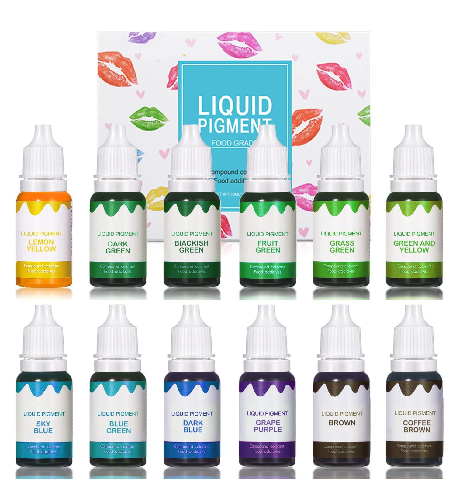 QIUFSSE DIY Lip Gloss Pigment Set - 12 Colors, Natural & High Color Rendering, Multifunctional Liquid Pigment for Lip Gloss Making - Set B - Buy Online on SooperMarket.com