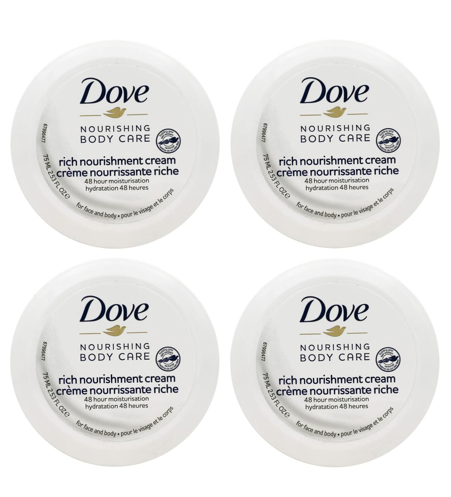 Dove Intensive Nourishing Cream Blue 4 Pack 2.53 Oz Each Jar
