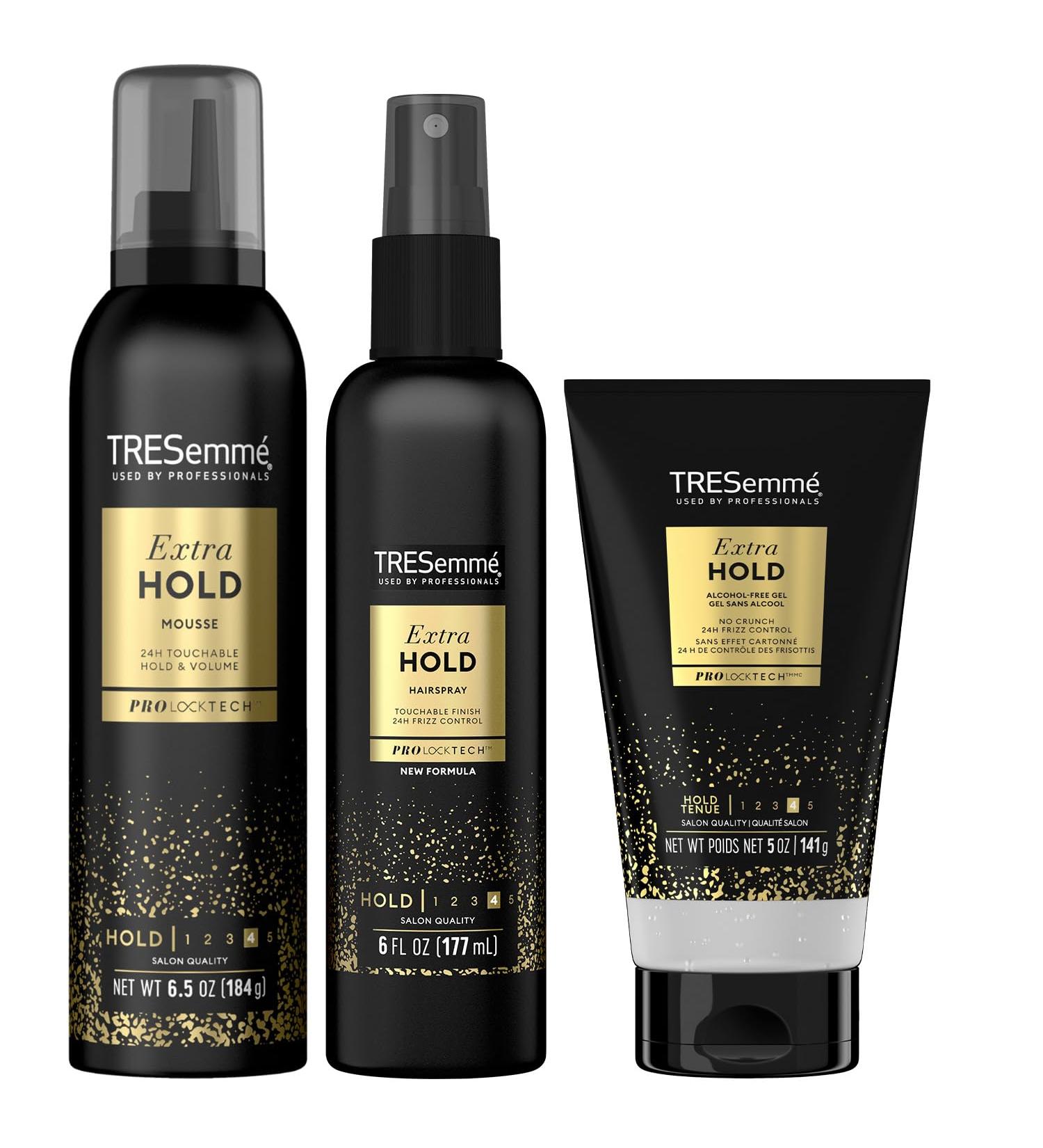 TRESemm Extra Hold Hair Care Bundle Hair Mousse Non-Aerosol Hairspray and Alcohol-Free Gel Anti-Humidity Anti-Frizz Hair Products (3 Piece Set) - Buy Online on SooperMarket.com