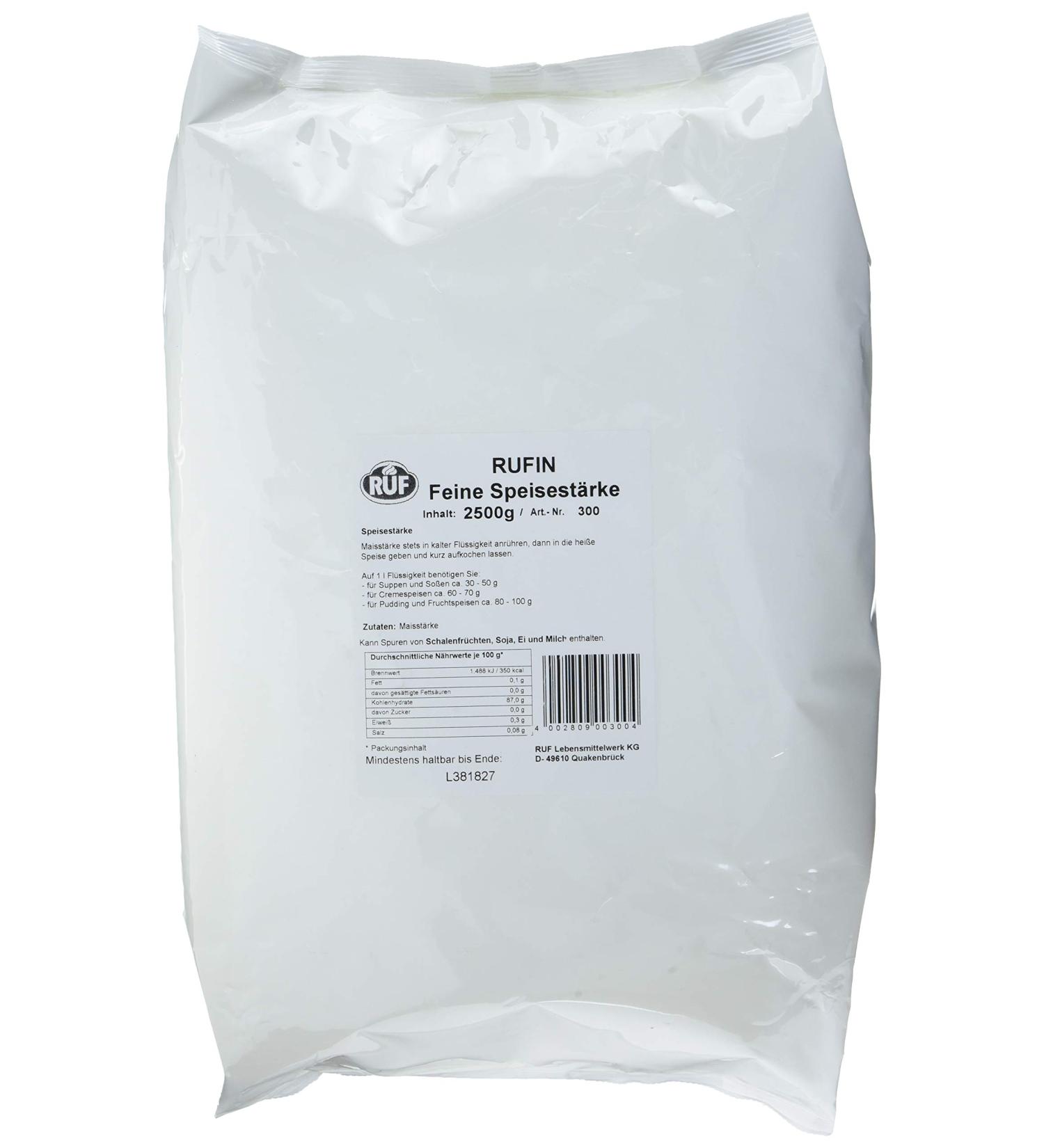 Buy Ruf Rufin Cornstarch - 2500g Large Pack | Gluten-Free Thickener for Sauces Soups and Baking - Buy Online on SooperMarket.com