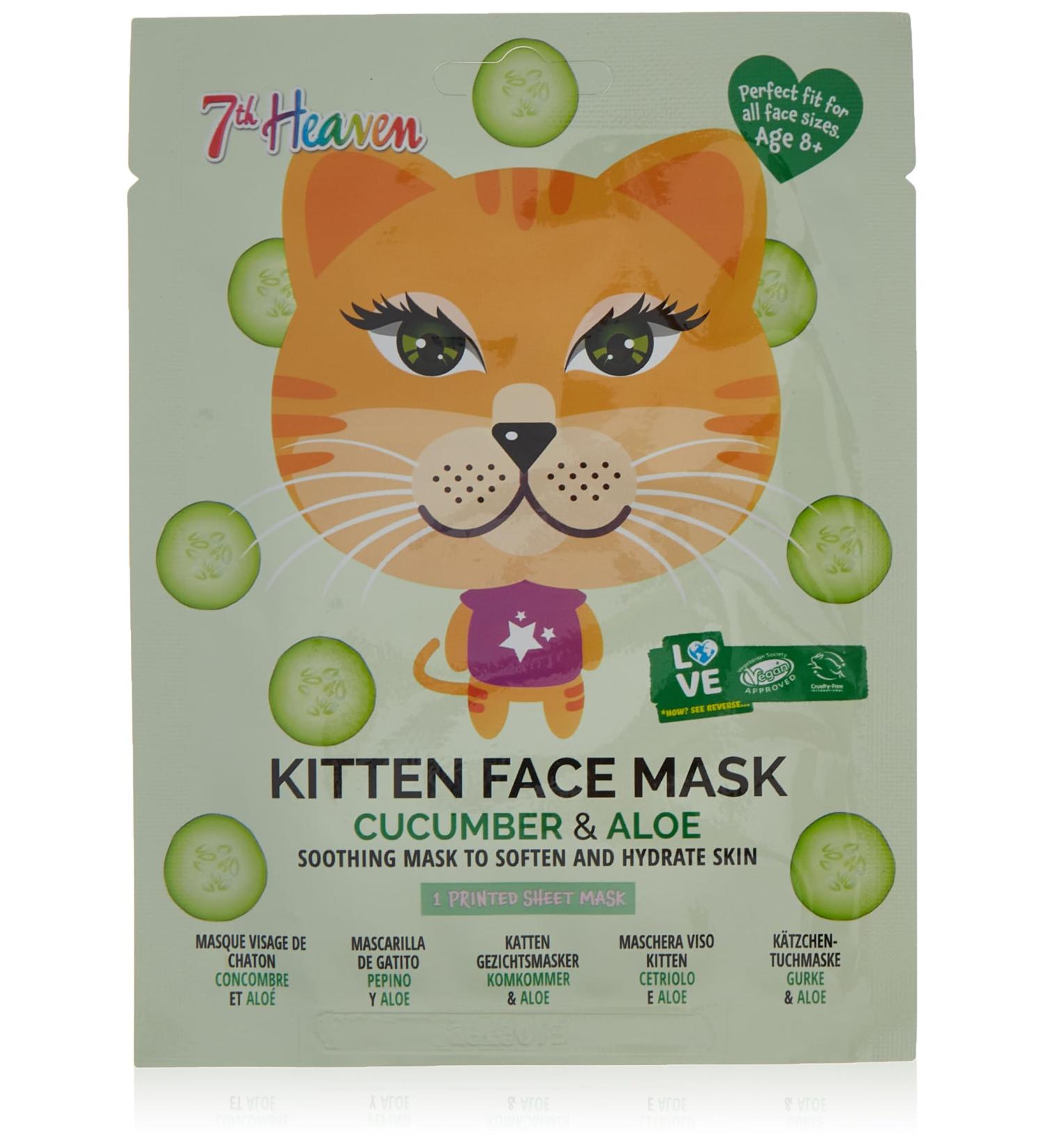 7Th Heaven Animal Face Mask - Cat Kitten Design | 1 Piece - International Shipping - Buy Online on SooperMarket.com