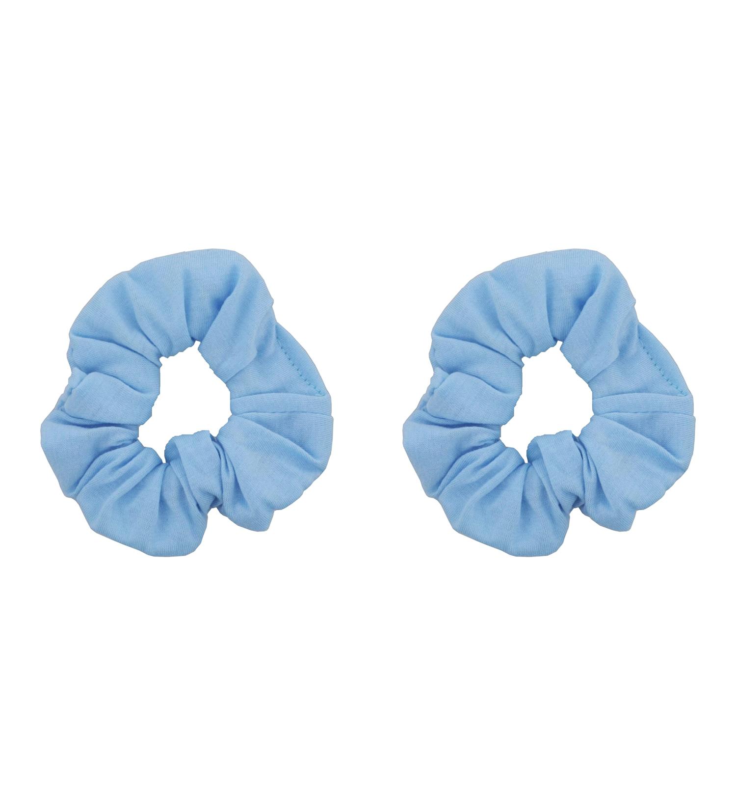 Set of 2 Solid Light Blue Scrunchies by Motique Accessories - Stylish Hair Accessories for All Hair Types - Buy Online on SooperMarket.com
