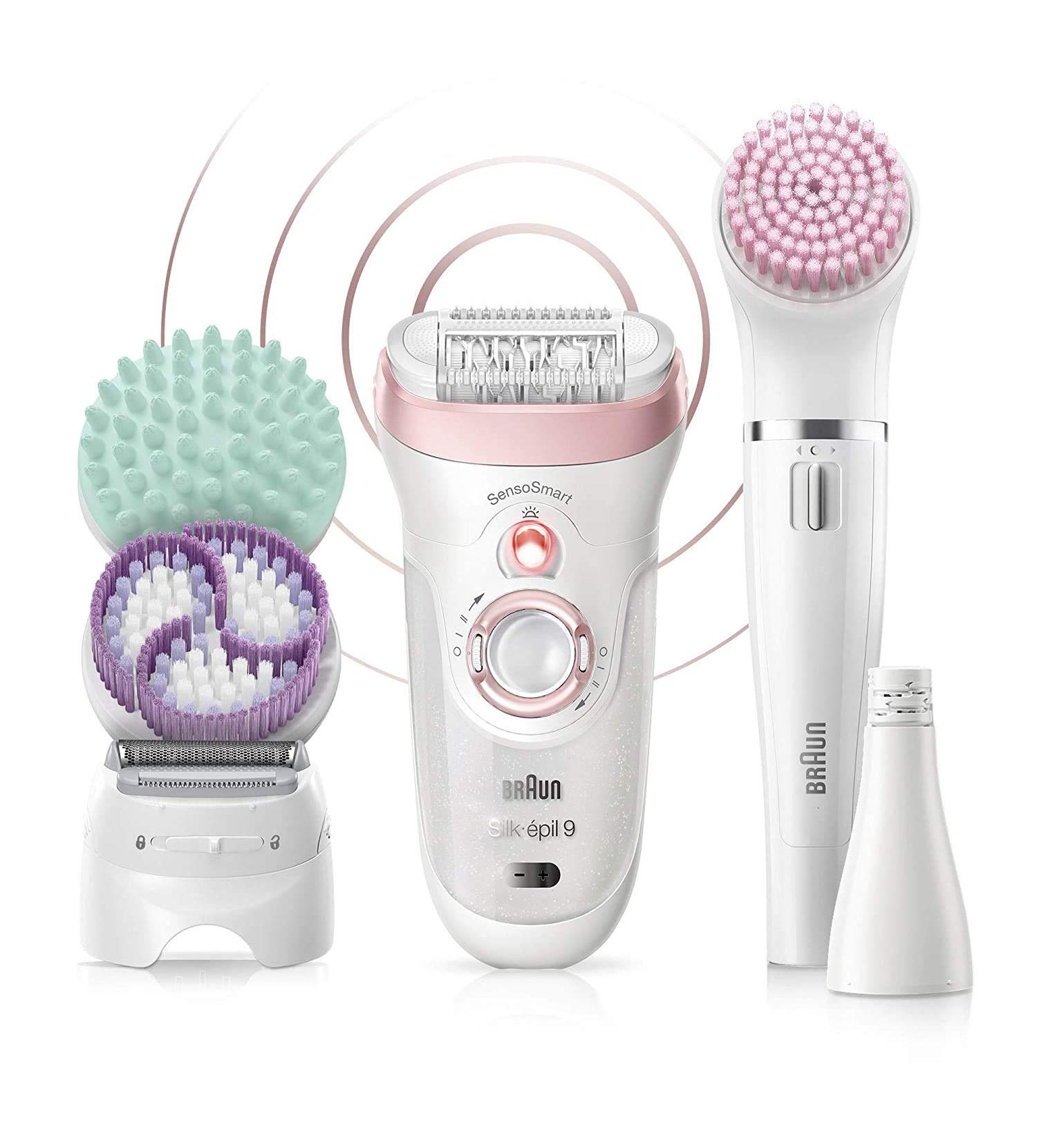 Braun Silk-pil 9-985 Epilator for Women | Facial Hair Removal Shaver - Cordless & Rechargeable | Wet & Dry | Includes Facial Cleansing Brush - Buy Online on SooperMarket.com