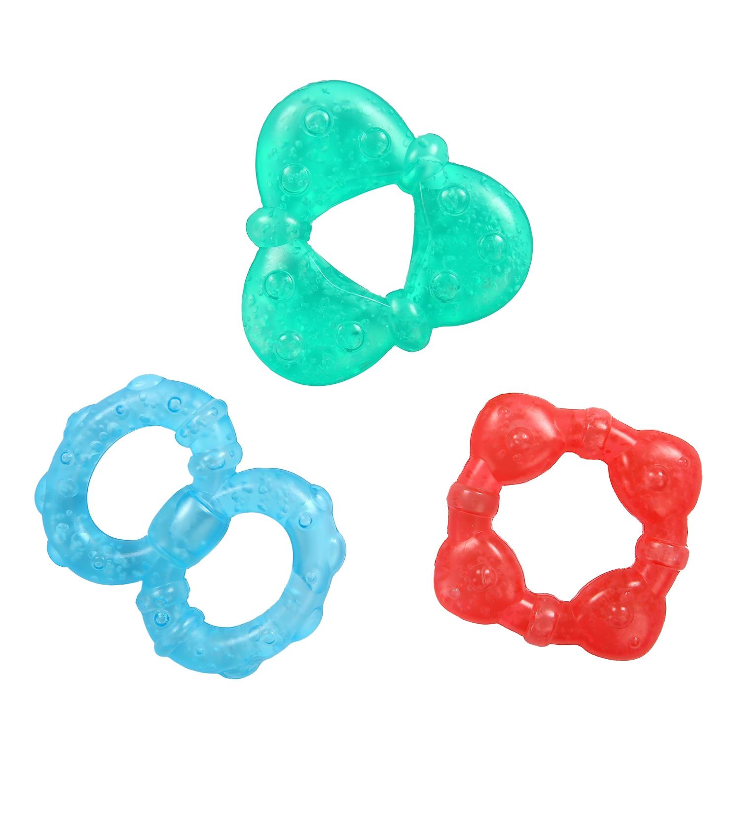 Bright Starts Stay Cool Teethers - Cooling Bite Rings BPA-Free Silicone Long-Lasting Multicolored - Turquoise/Blue/Red for Babies - Buy Online on SooperMarket.com